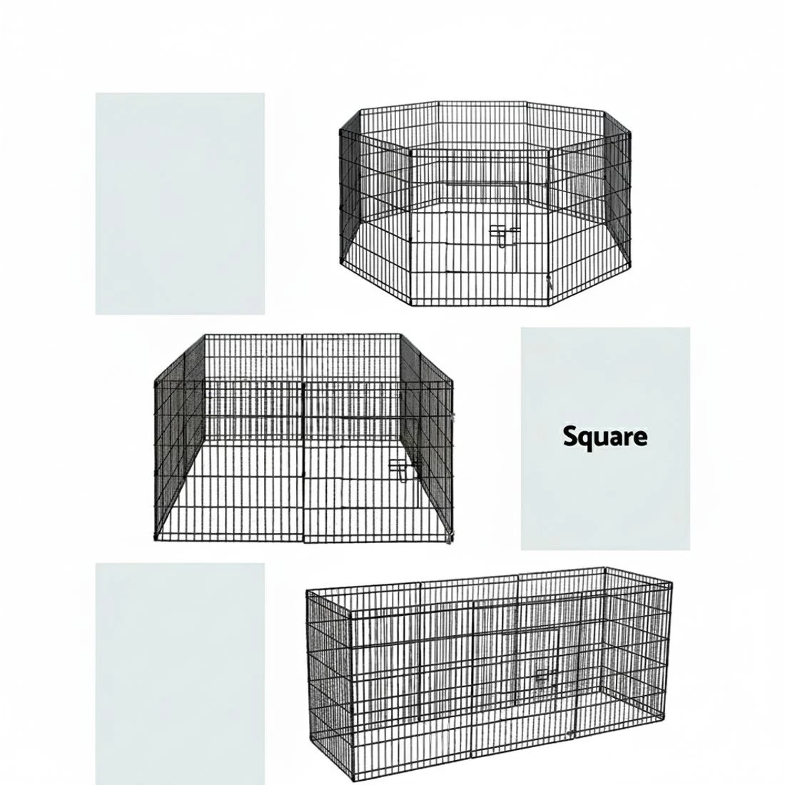 3 i.Pet 30" 8 Panel Dog Playpen Pet Fence Exercise Cage Enclosure Play Pen - Black, 3 of 7
