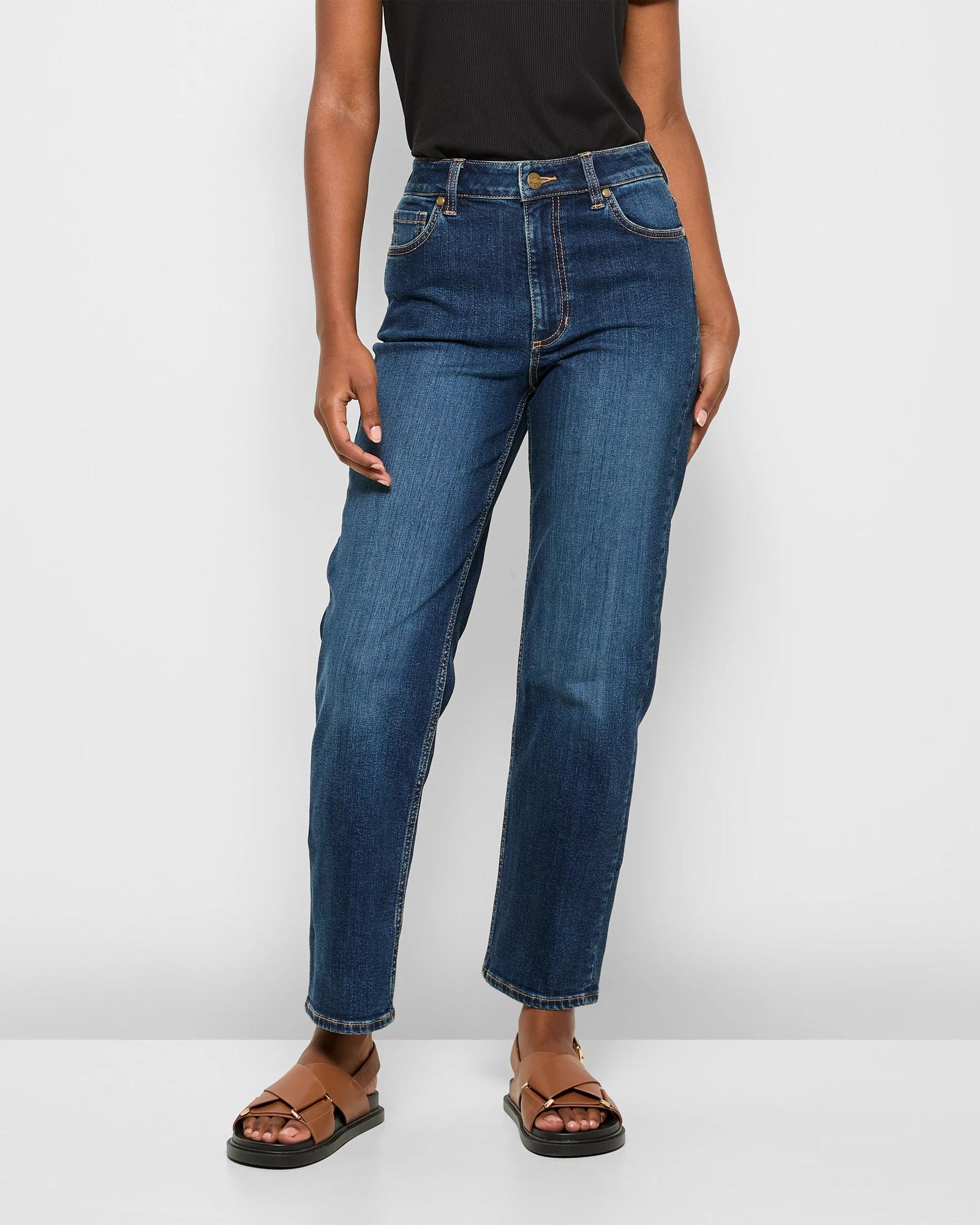 2 Target Petites Straight Ankle Length Denim Jeans - Alexa DARK WASH, 2 of 6