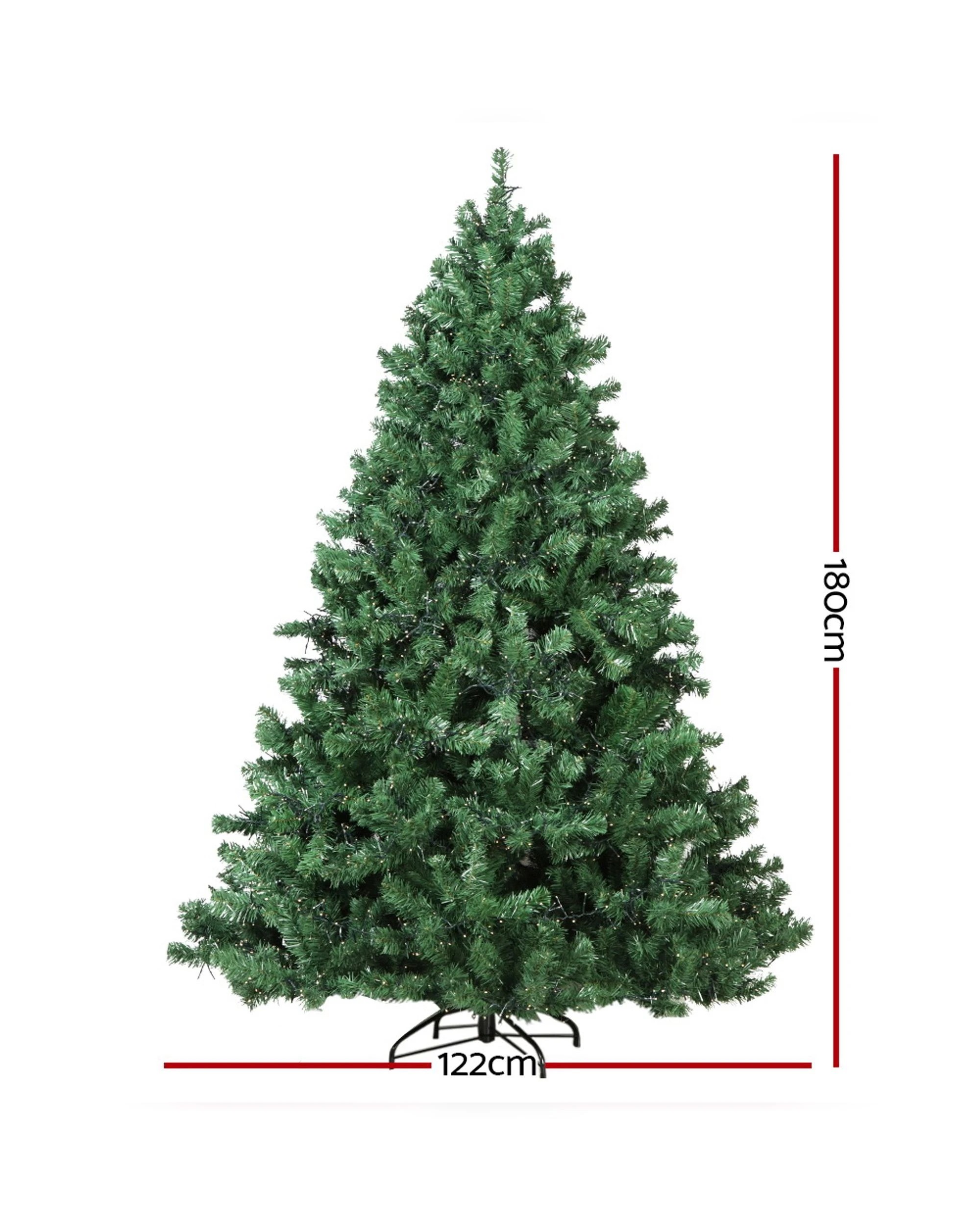 2 Jingle Jollys Christmas Tree 1.8M Xmas Tree Decorations 1980 LEDs 8 Light Mode - Green, 2 of 8