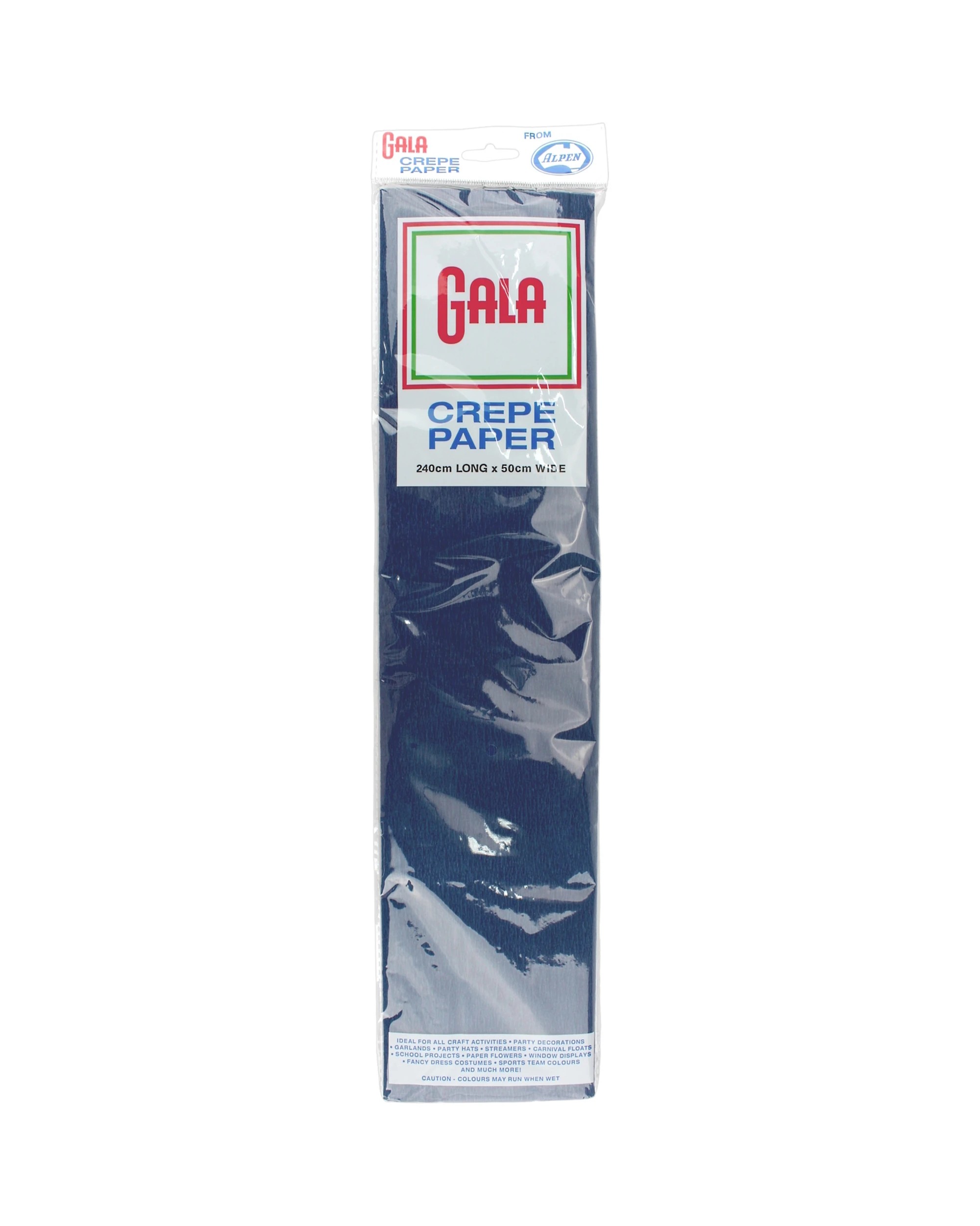 1 Alpen Gala Navy Blue Crepe Paper 240cm x 50cm 1 Sheet - Blue, 1 of 1