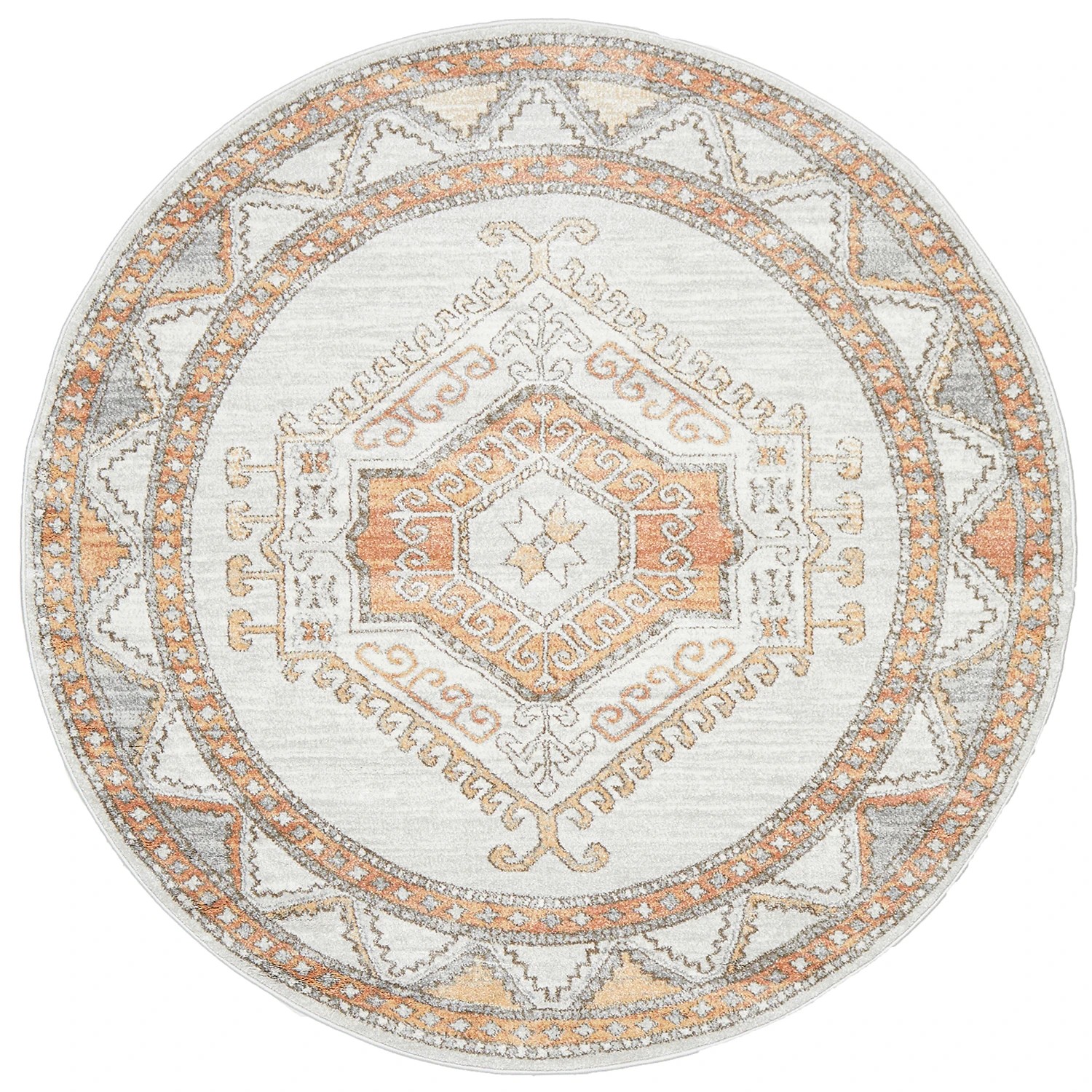 2 Common Ground Rugs Elite Caitlen 240x240cm - Large Round Power Loomed Pet Friendly Rug - Natural, 2 of 8