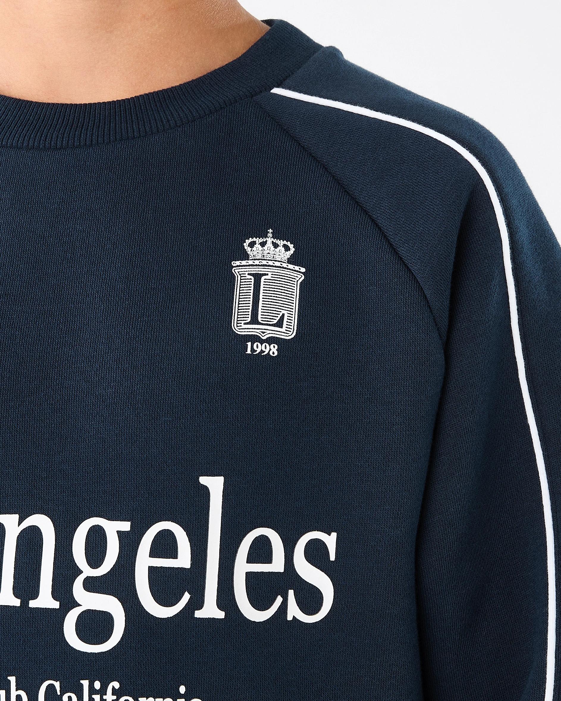 4 Oversized Pipe Detail Crew Neck Sweatshirt Nvy Varsit, 4 of 7