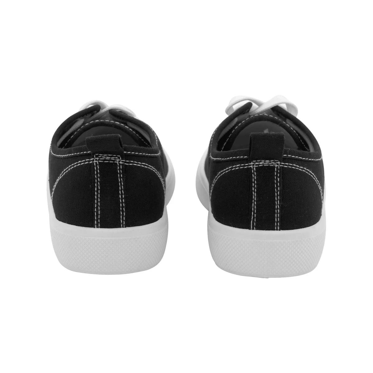 5 Canvas Low Top Sneakers BLACK WHITE, 5 of 5