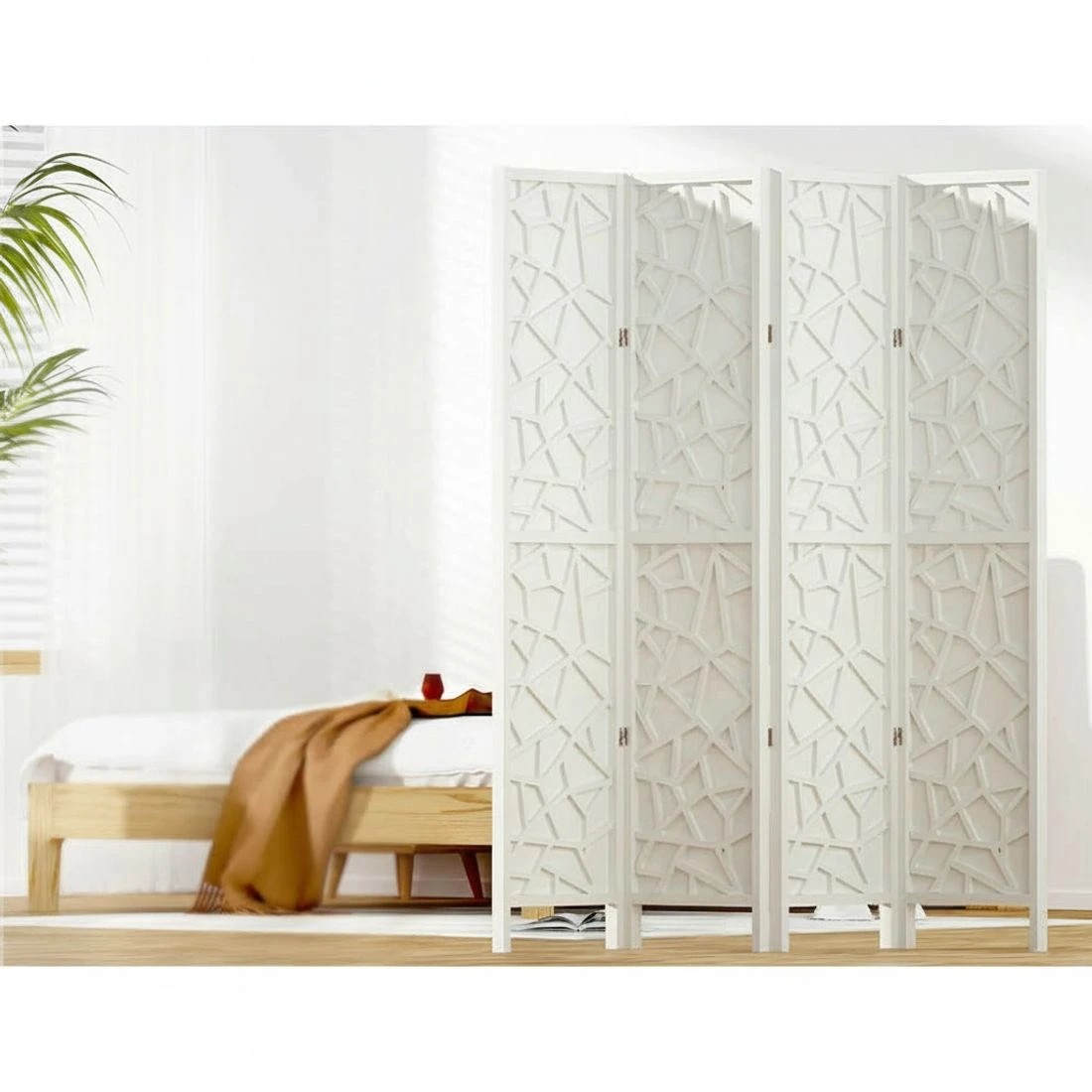 4 Artiss 4 Panel Room Divider Screen 162x170cm Clover - White, 4 of 7