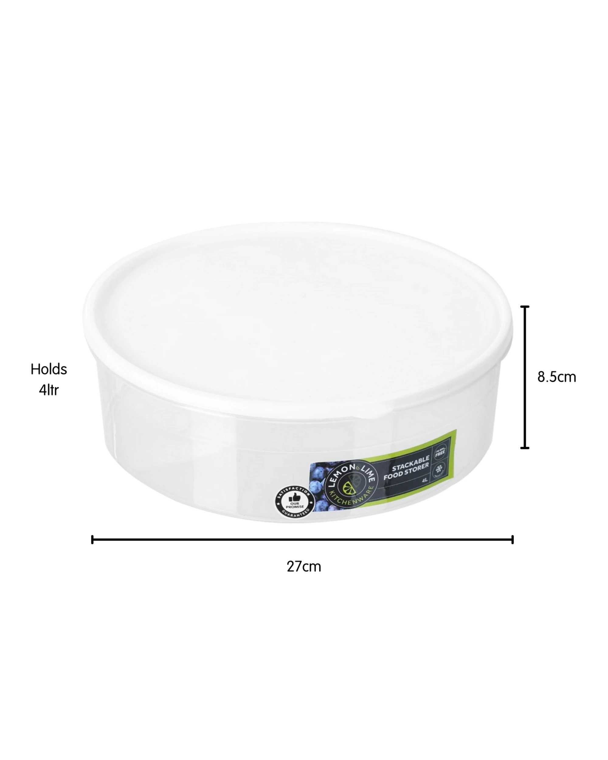 3 Lemon & Lime Keep Fresh Round Plastic Food Container 4L, 3 of 3