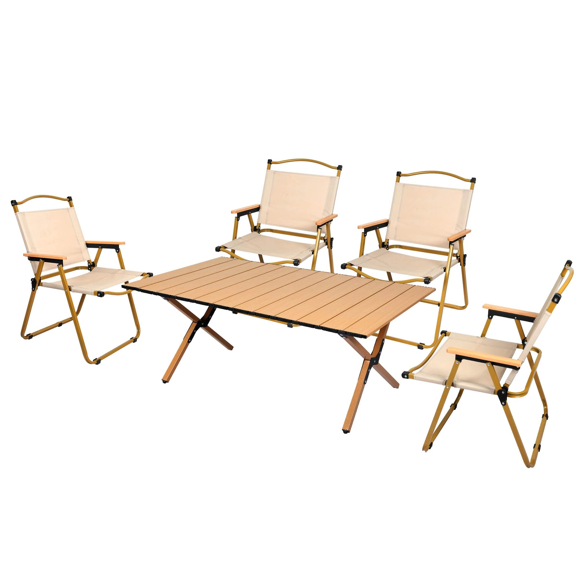 1 Levede Folding Camping Table Chair Set Portable Picnic Outdoor Egg Roll BBQ Desk, 1 of 8