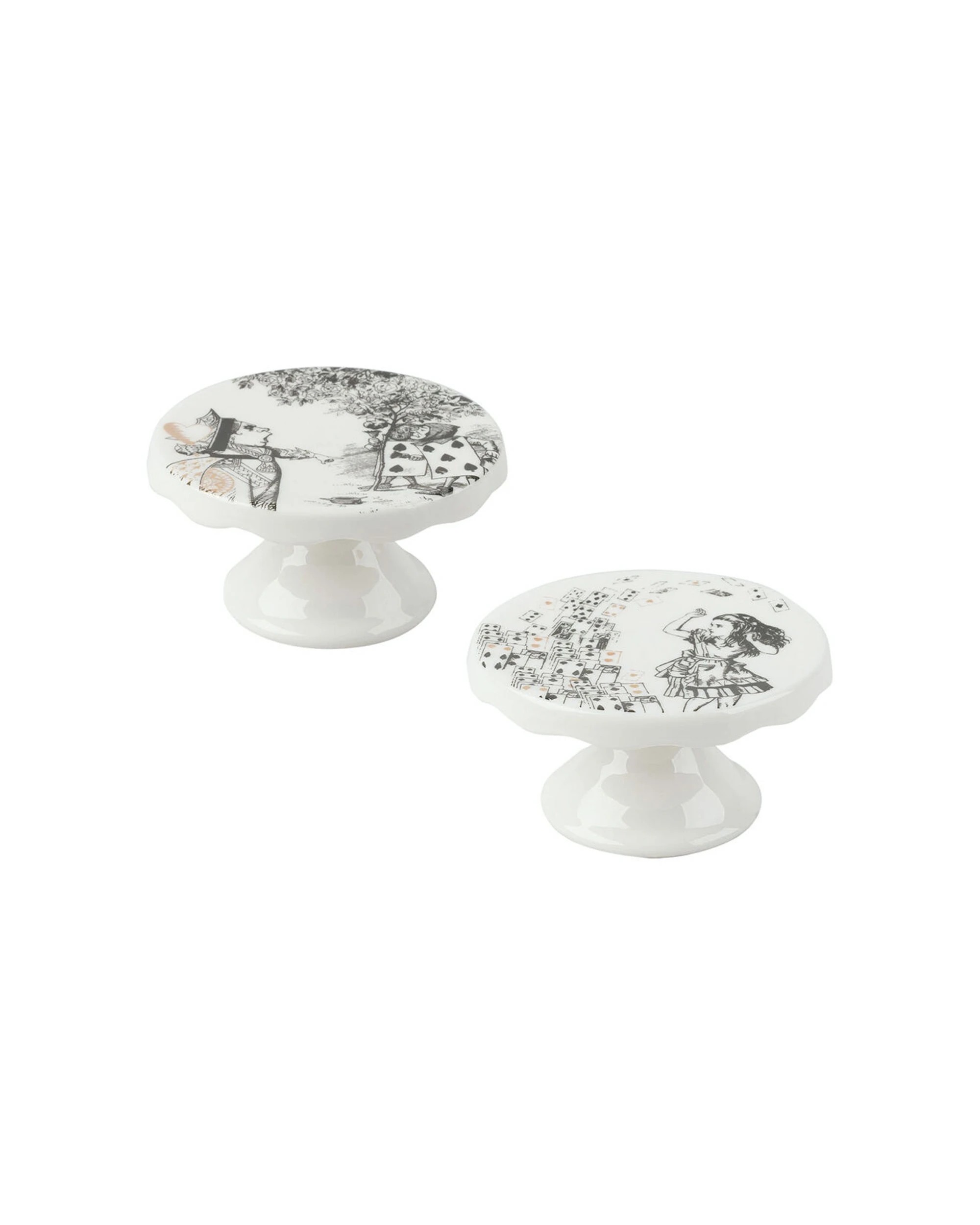 1 Mikasa 2pc V & A Alice In Wonderland Mini Cake Stand Set - White, 1 of 5