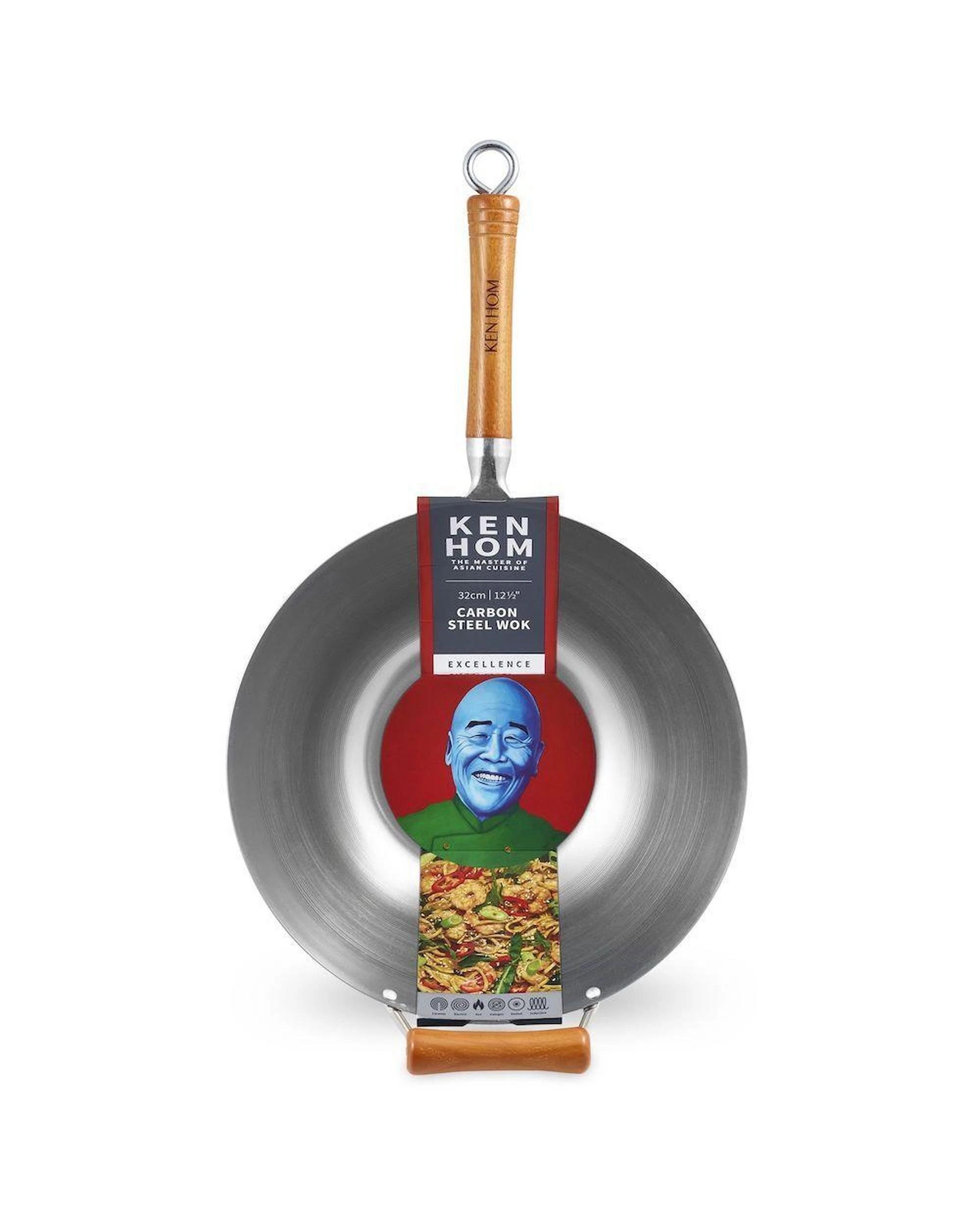 1 Ken Hom Excellence Carbon Steel Wok 32cm, 1 of 4