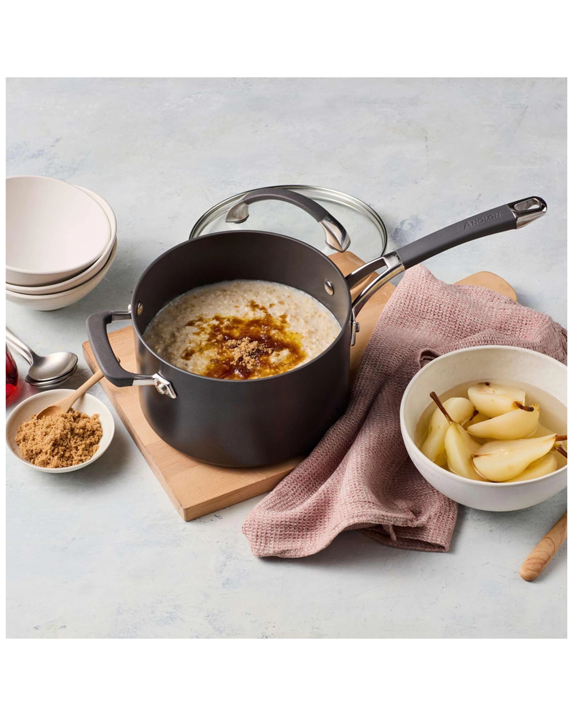 7 Anolon Endurance Plus Non-Stick Covered Saucepan 20cm 3.8l with Glass Lid - Plain, 7 of 7