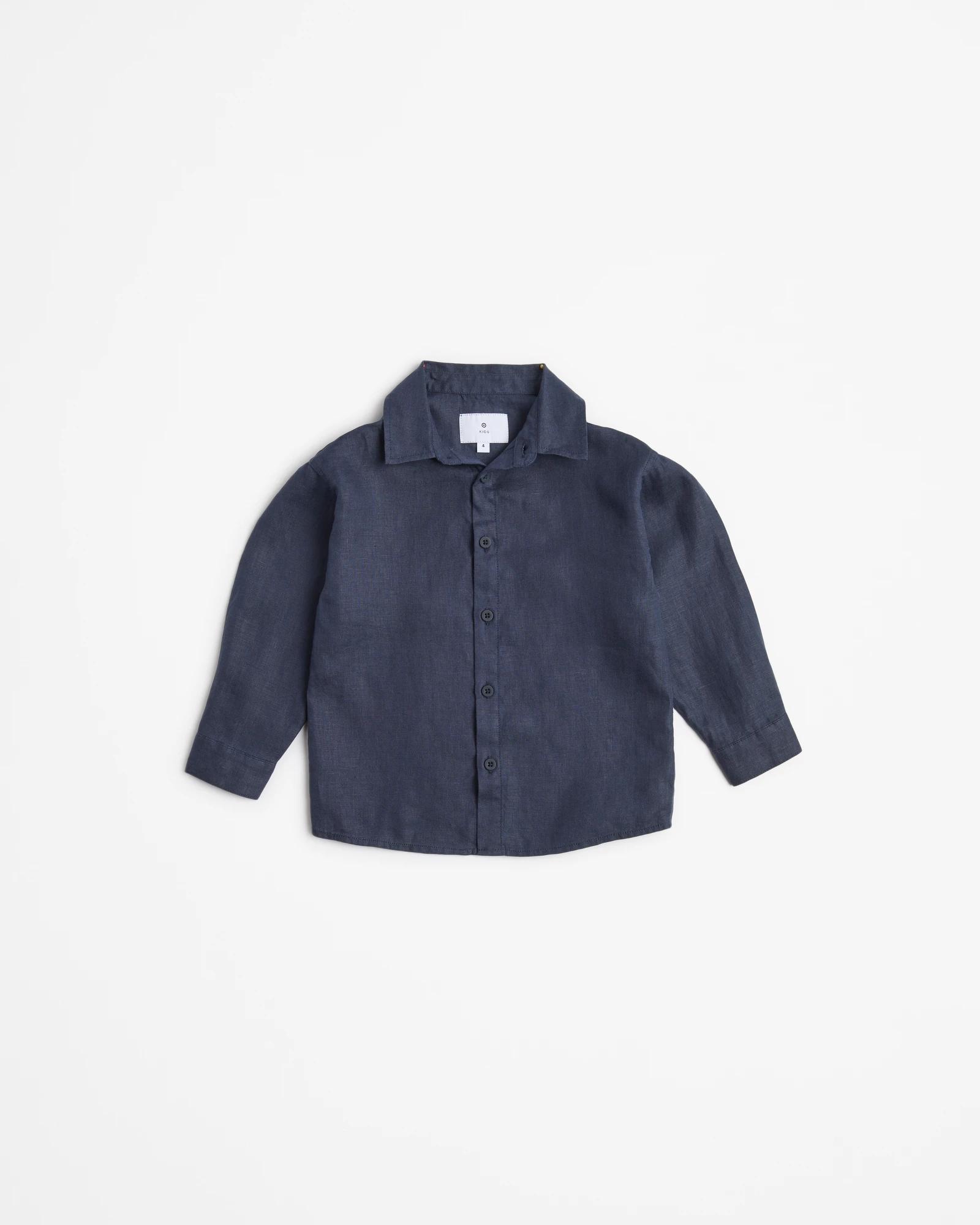 1 Target European Linen Shirt NAVY, 1 of 7