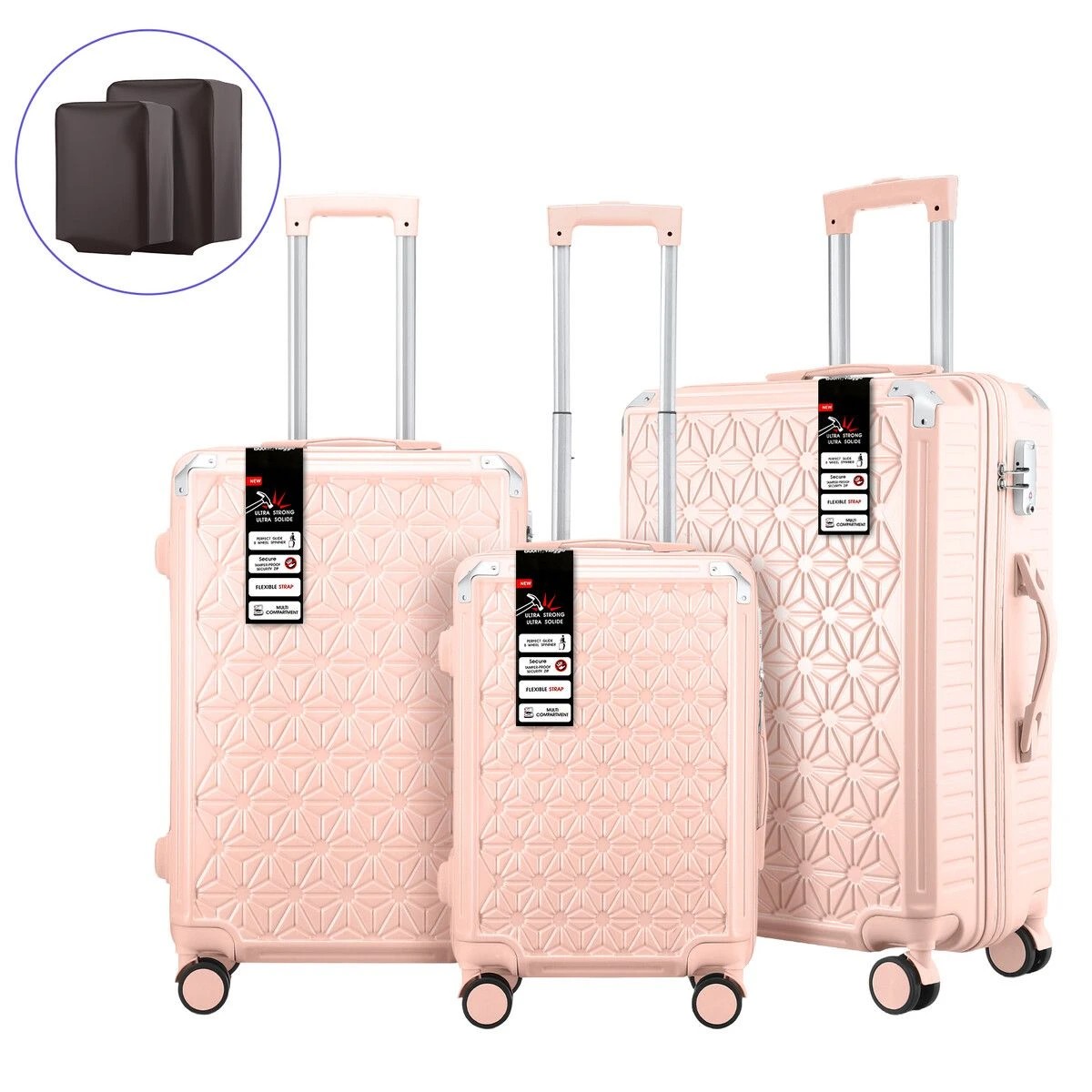 2 Buon Viaggio 3 Piece Luggage Set Suitcases Carry On Traveller Bags, 2 of 4