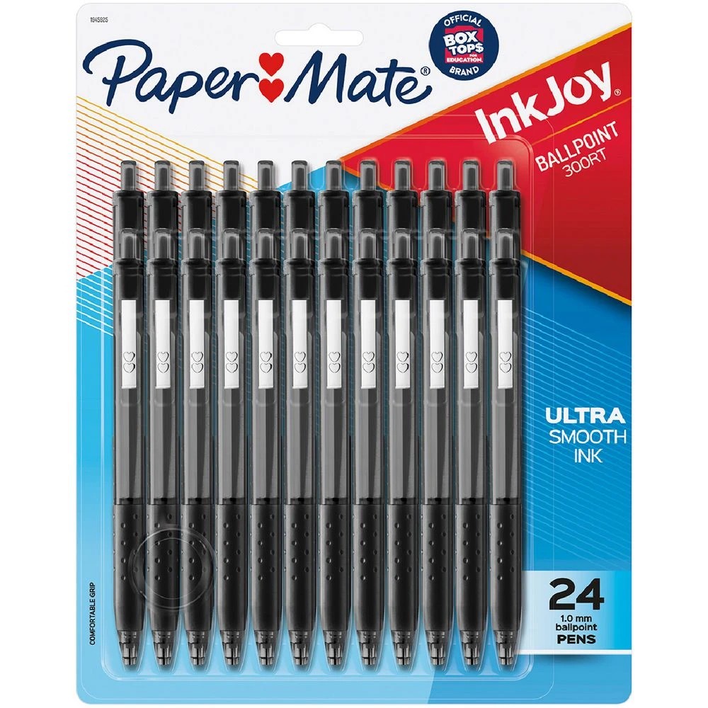 1 Paper Mate InkJoy 300RT Ballpoint Pens Black 24 Pack, 1 of 5