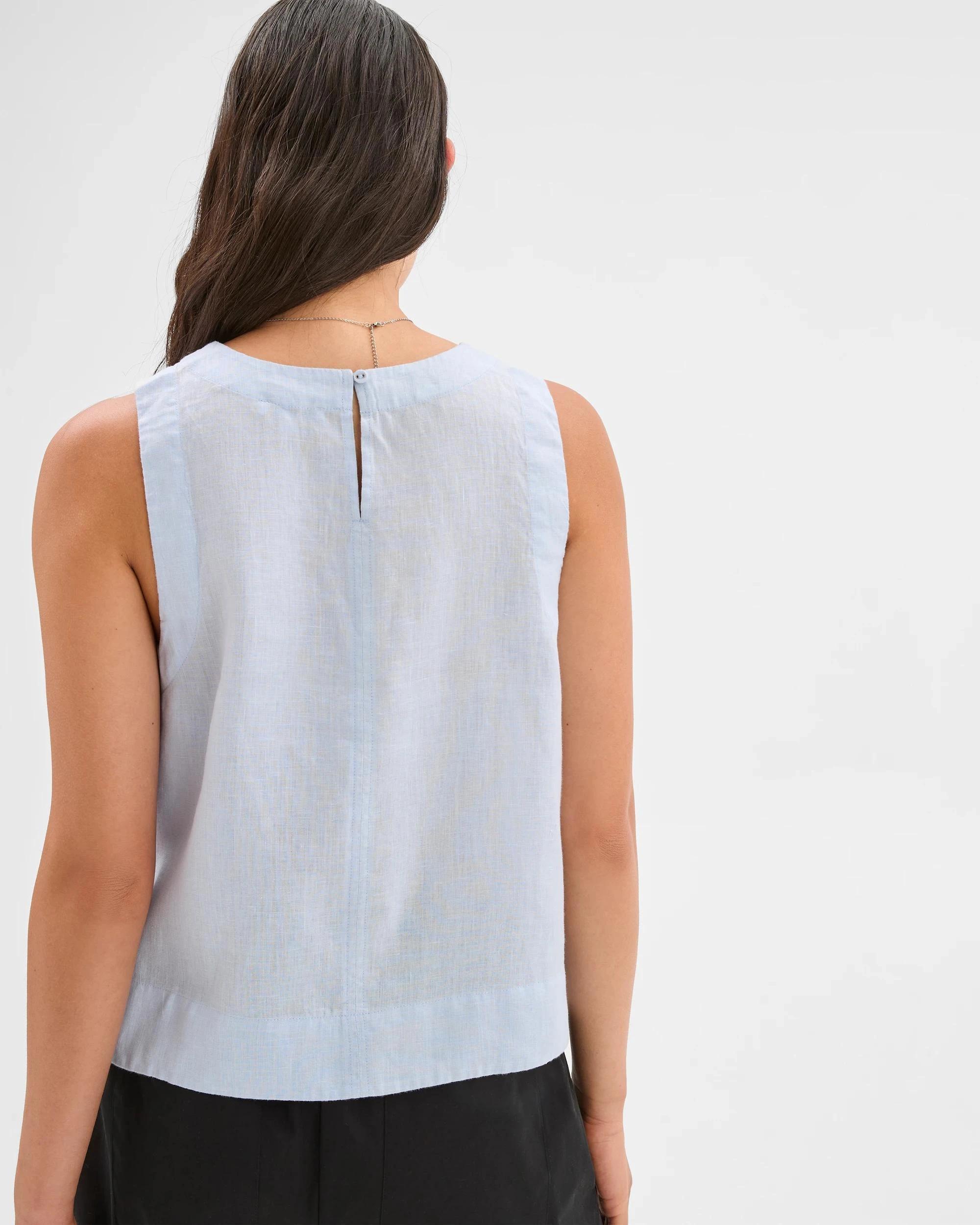 6 Target European Linen Tank Top SUMMER BLUE, 6 of 6