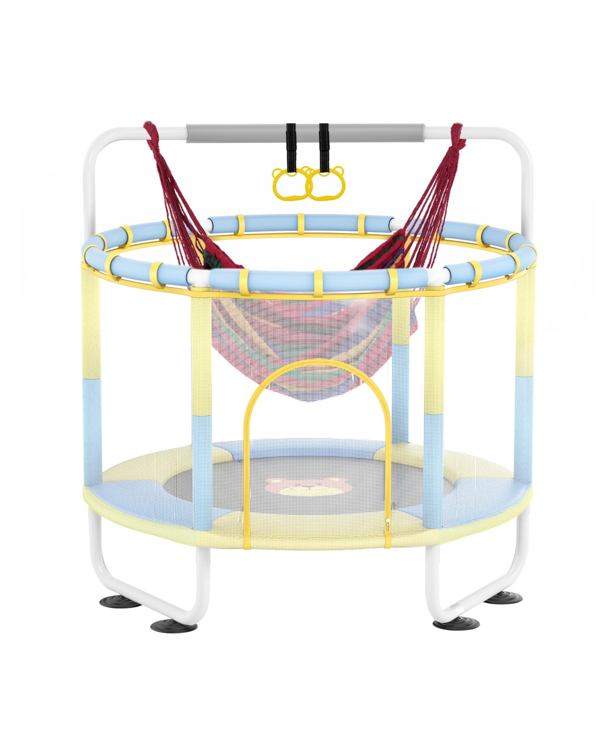 1 Advwin 55" Trampoline for Kids with Basketball Hoop,Swing,Sandbag,Ring, 1 of 7