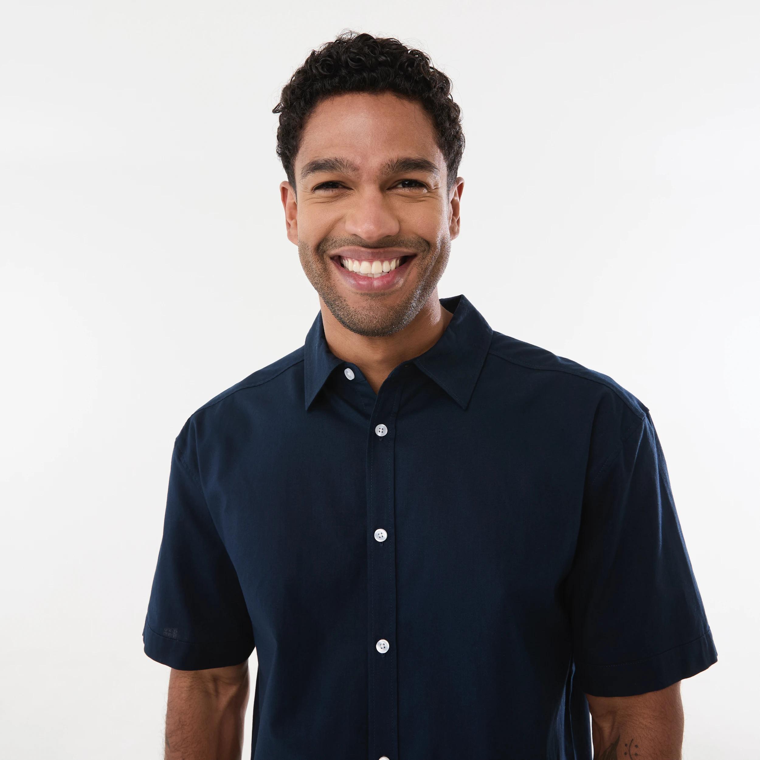 4 Short Sleeve Cotton Linen Shirt Sky Cptn, 4 of 5