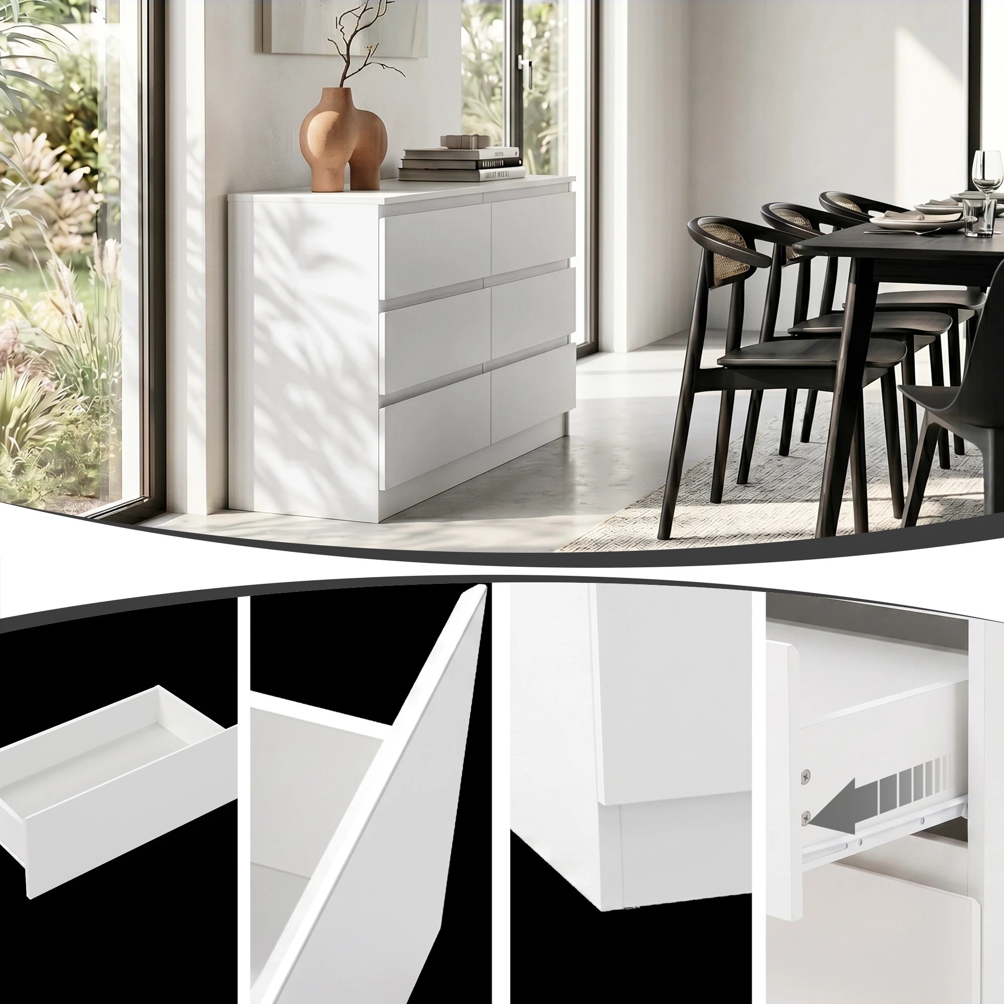 6 Artiss 6 Chest of Drawers Storage Cabinet - White, 6 of 9