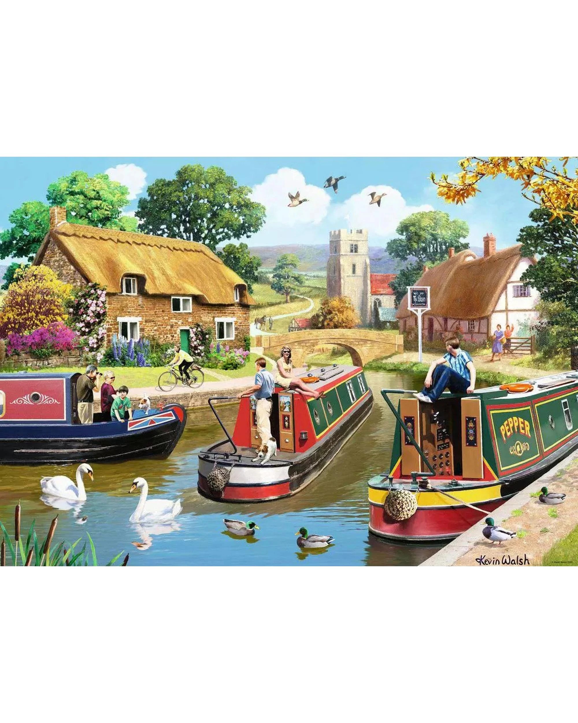 2 Ravensburger A Busy Day on the Canal 1000 Piece Jigsaw Puzzle, 2 of 2
