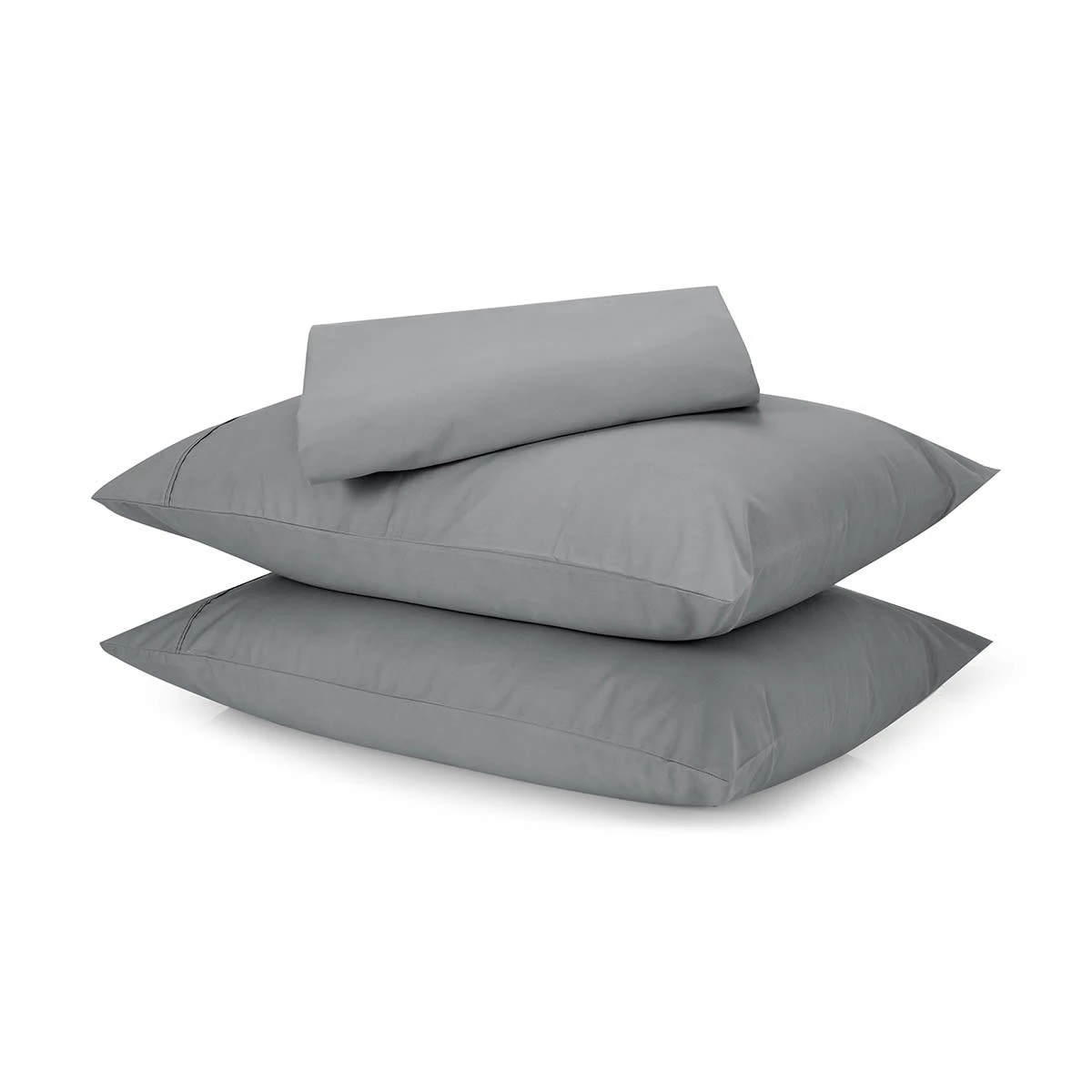 1 225 Thread Count Cotton Rich Sheet Set - Queen Bed, Grey, 1 of 6