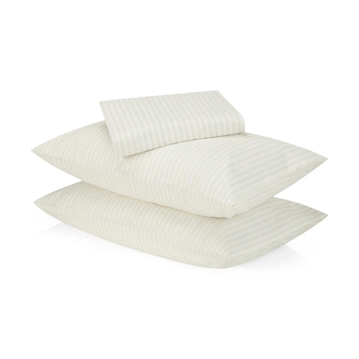 1 225 Thread Count Stripe Cotton Sheet Set - Double Bed, Natural, 1 of 6