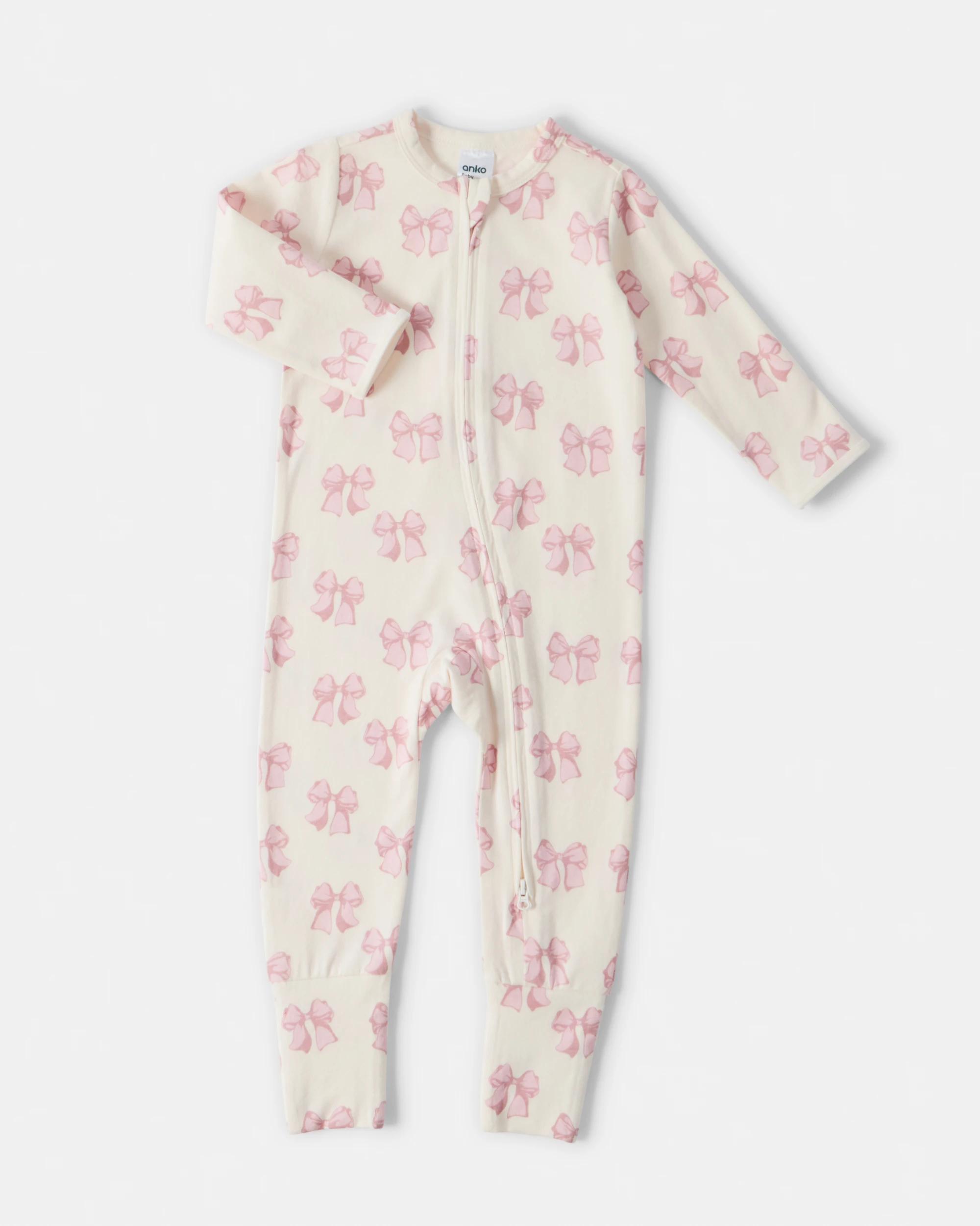 1 Cotton Turn Cuff Coverall Beig Bows, 1 of 3