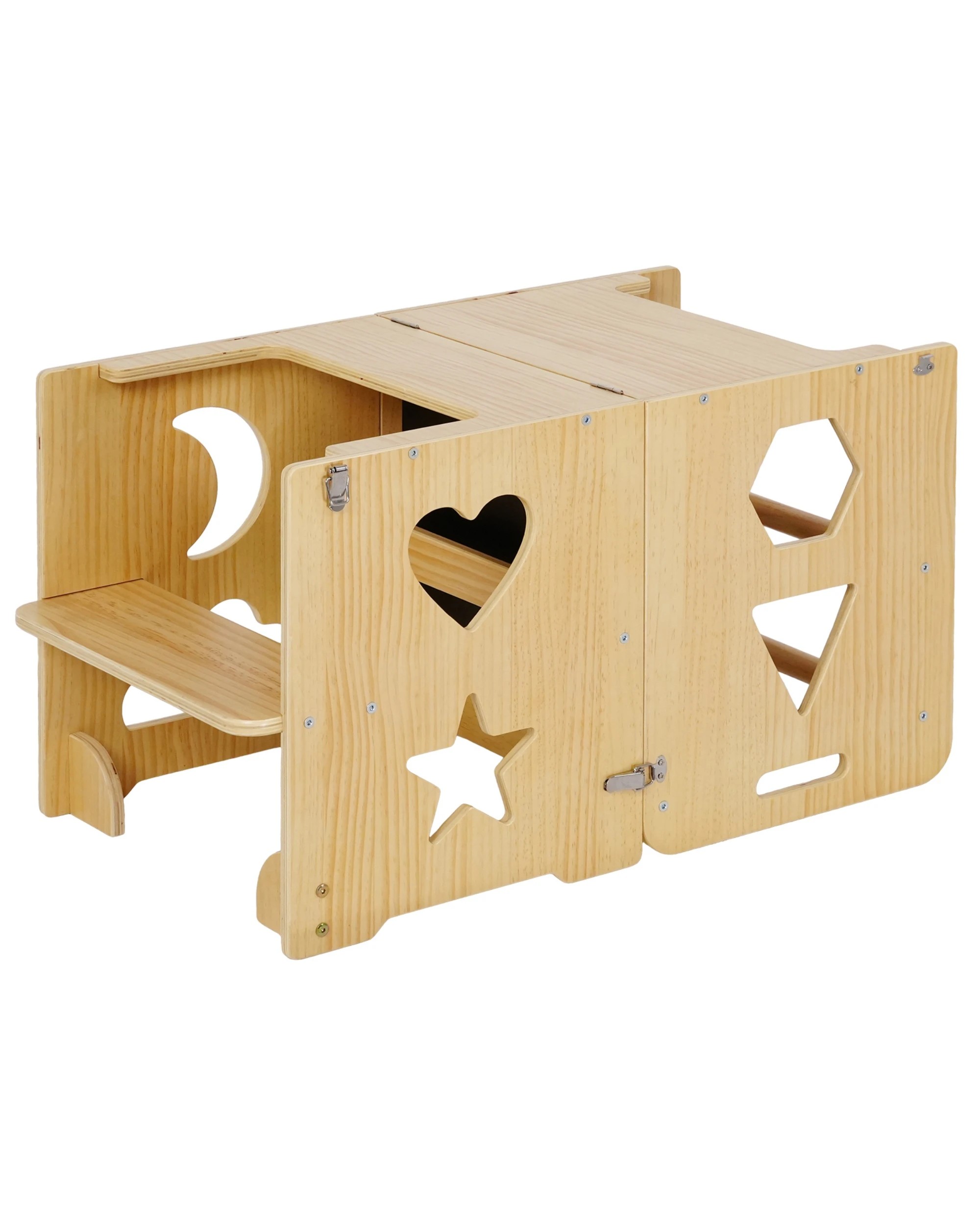 6 Advwin 3-in-1 Toddler Kitchen Step Stool Foldable Learning Tower Wooden, 6 of 10