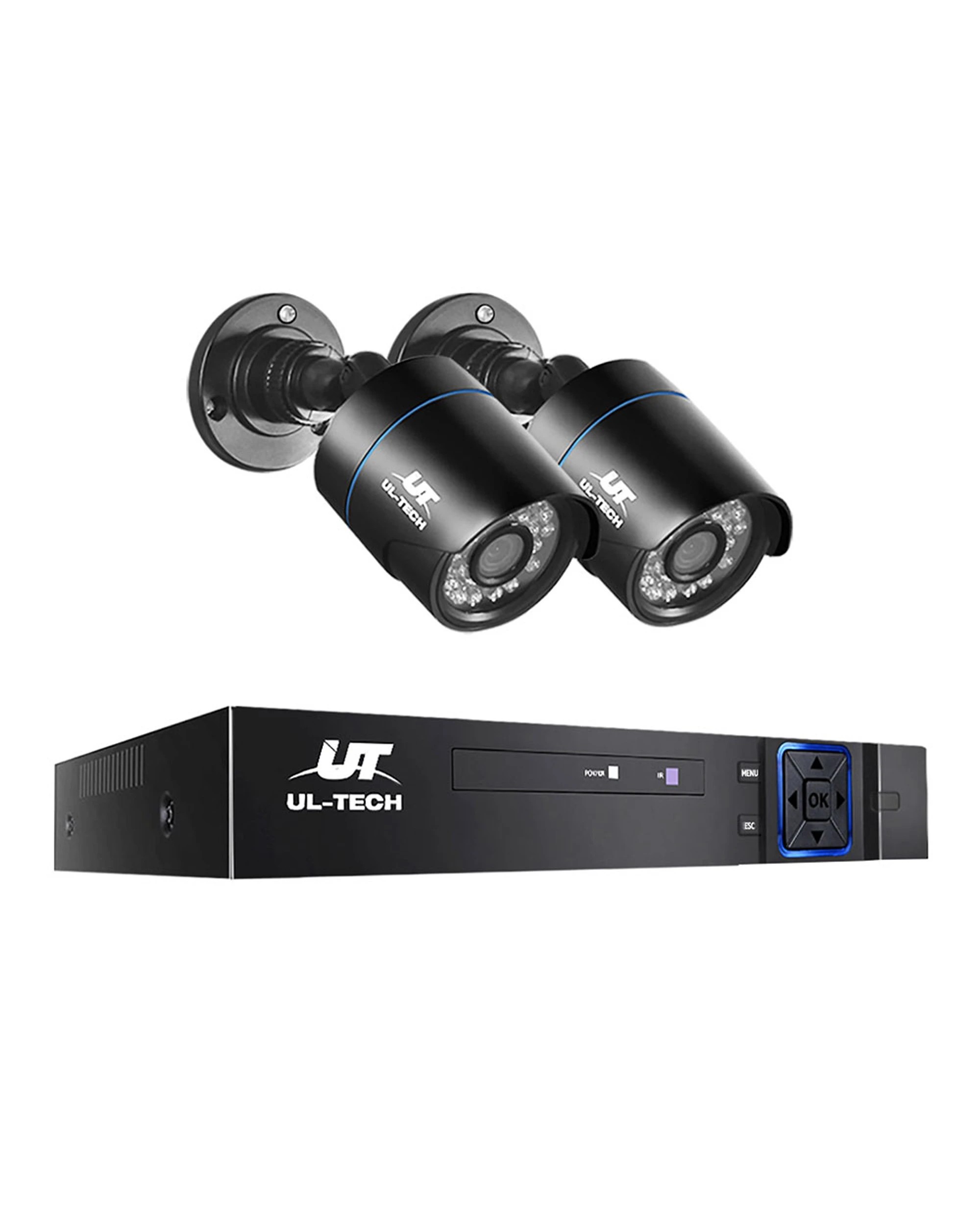 UL-TECH 1080P Security Camera System 4CH DVR with 2 CCTV Bullet Cameras ...