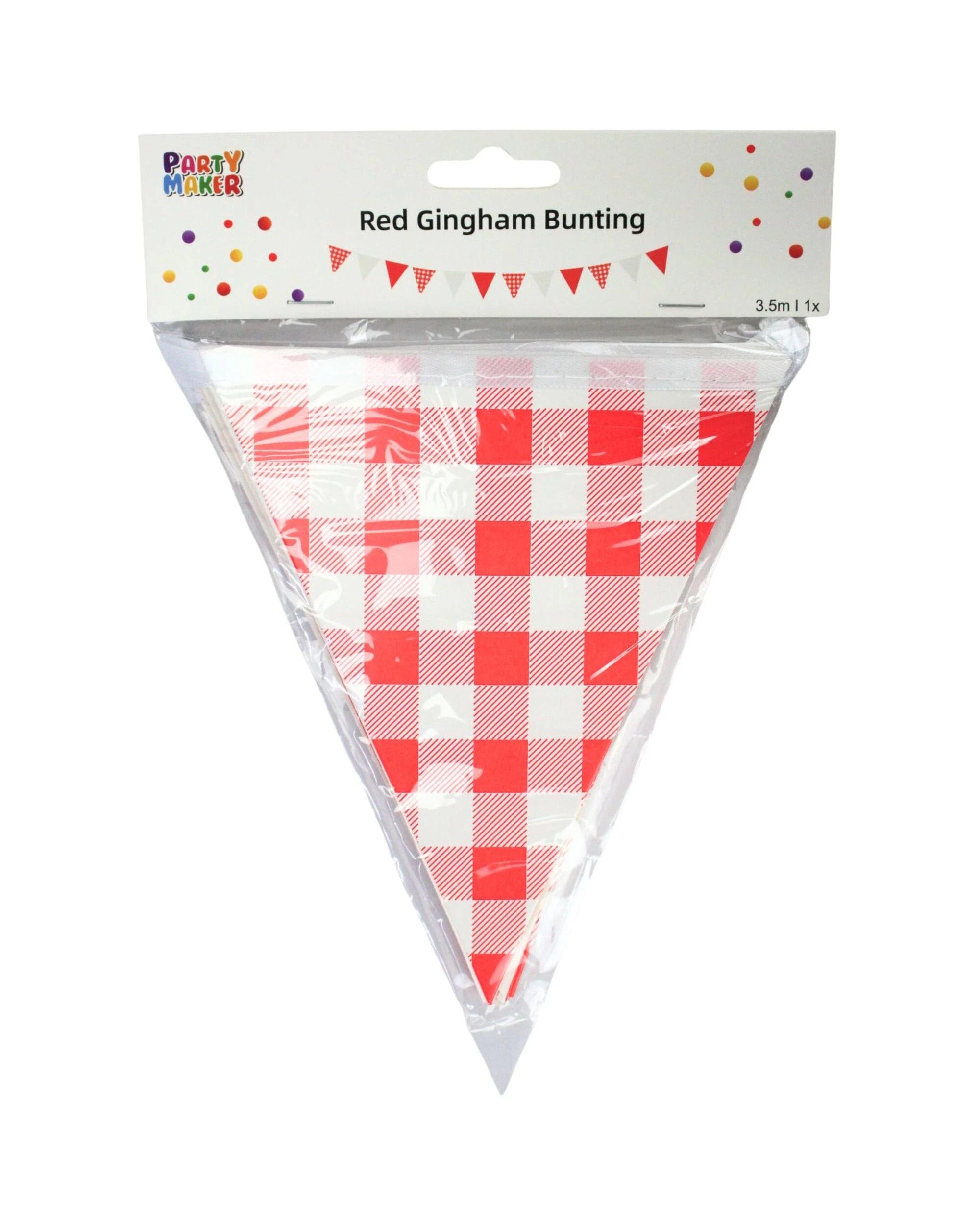 3 Partyrama Bright Gingham Flag Banner 3.5m - Red, 3 of 4