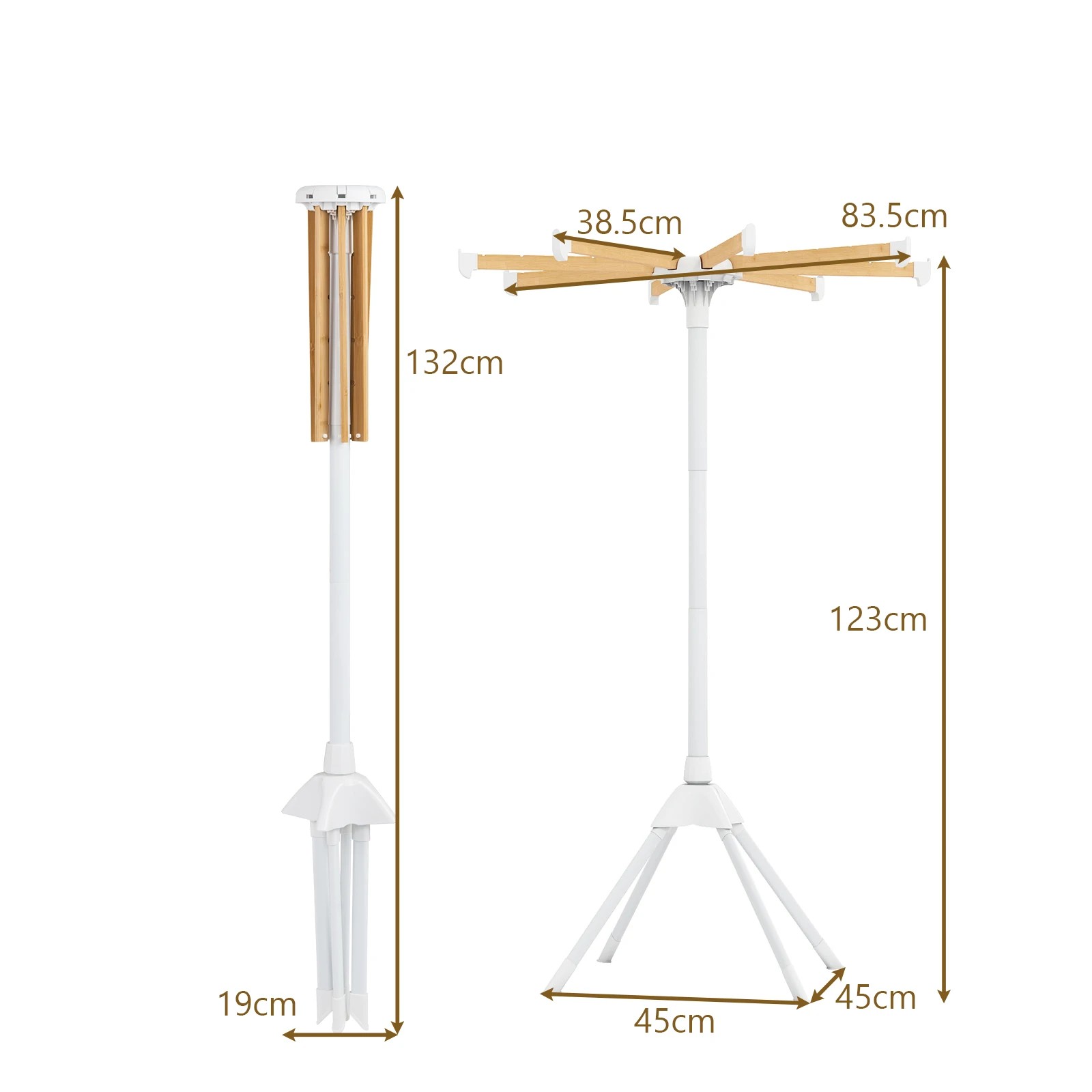 4 Costway Adjustable Clothes Drying Rack Foldable Hanger Laundry Octopus Airer w/8 Bamboo Hanging Rod, 4 of 4