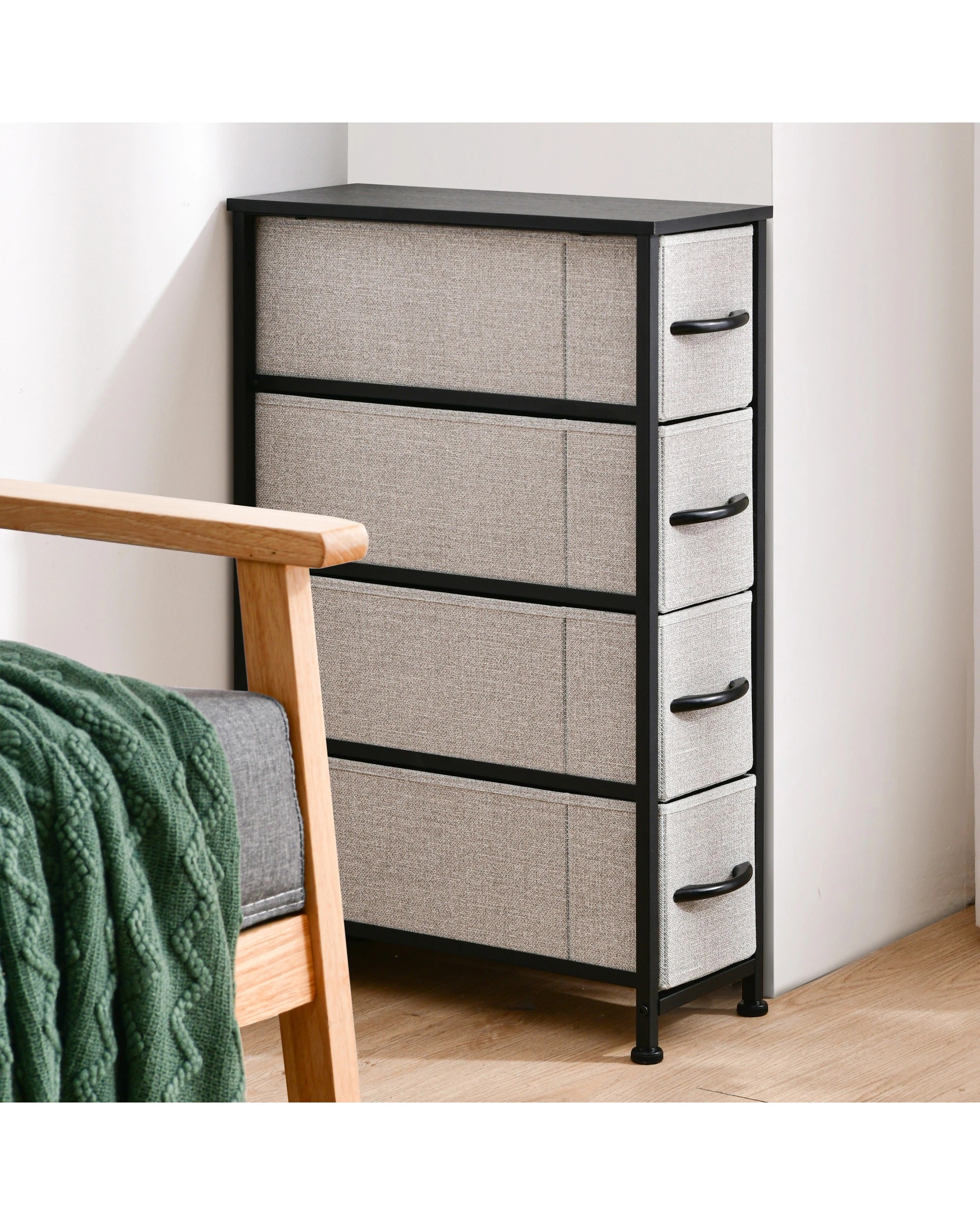 2 Sherwood Luna 4 Drawer Fabric Tallboy - Grey, 2 of 9