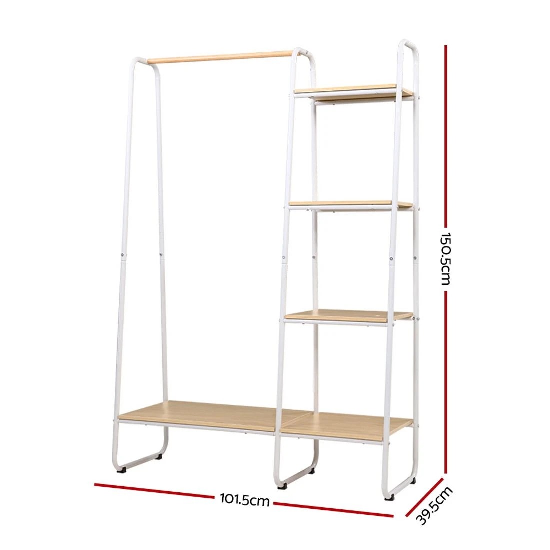 4 Artiss Wardrobe Clothes Rack Airer Coat Stand 150cm - White, 4 of 8