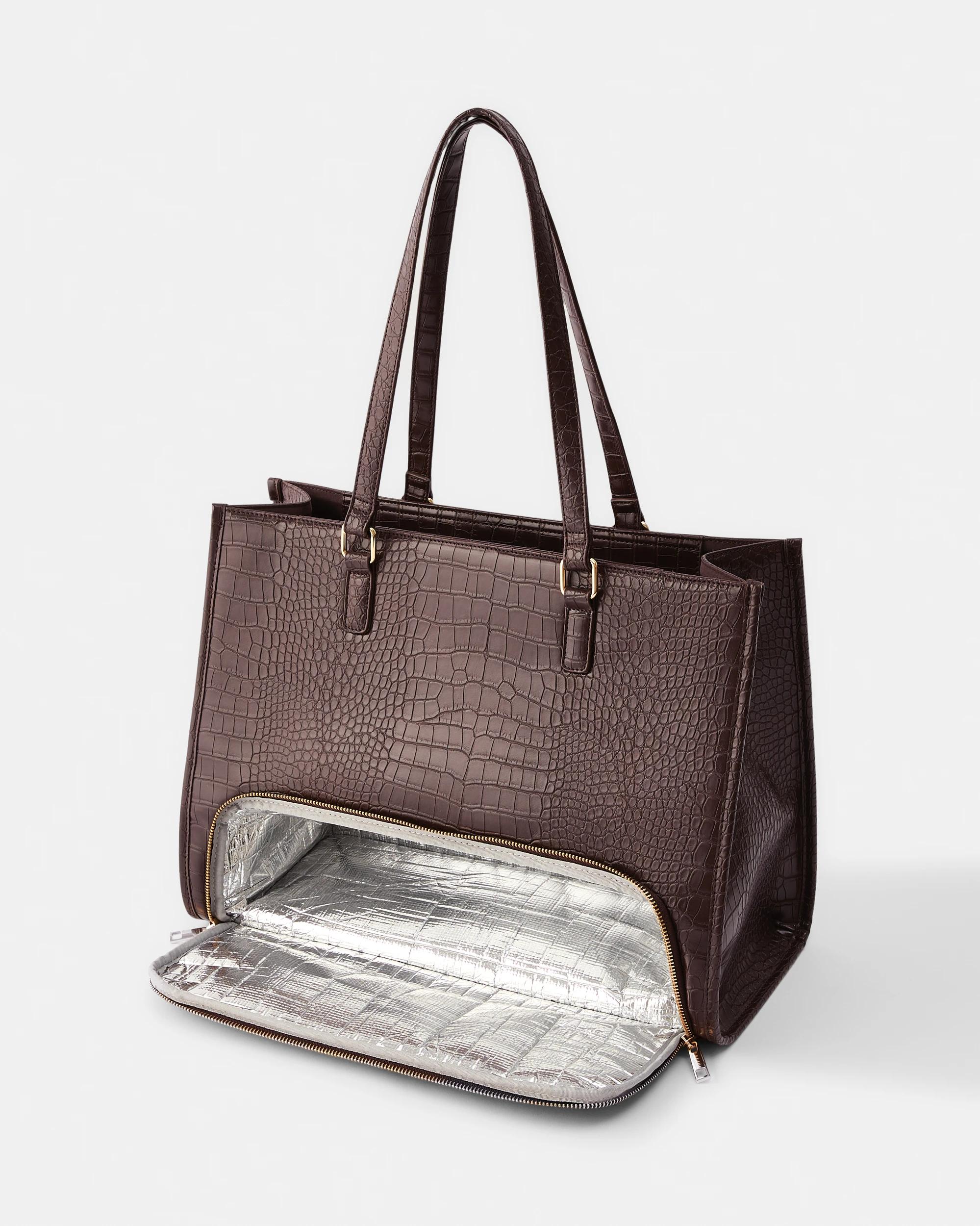 5 2-in-1 Work Tote Bag Deep Fudge, 5 of 10