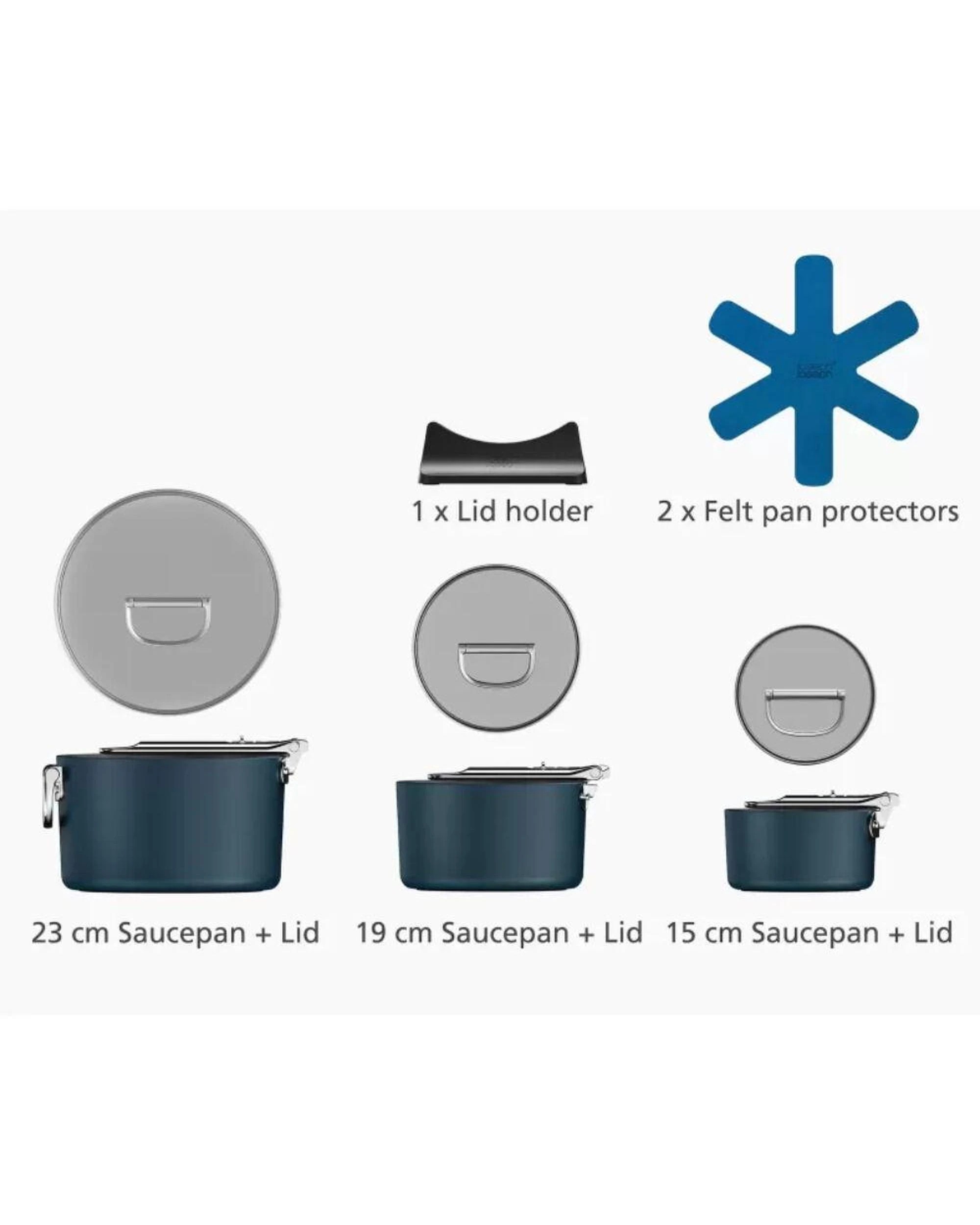 5 Joseph Joseph Space Non Stick 3 Piece Saucepan Set With Lids, 5 of 5