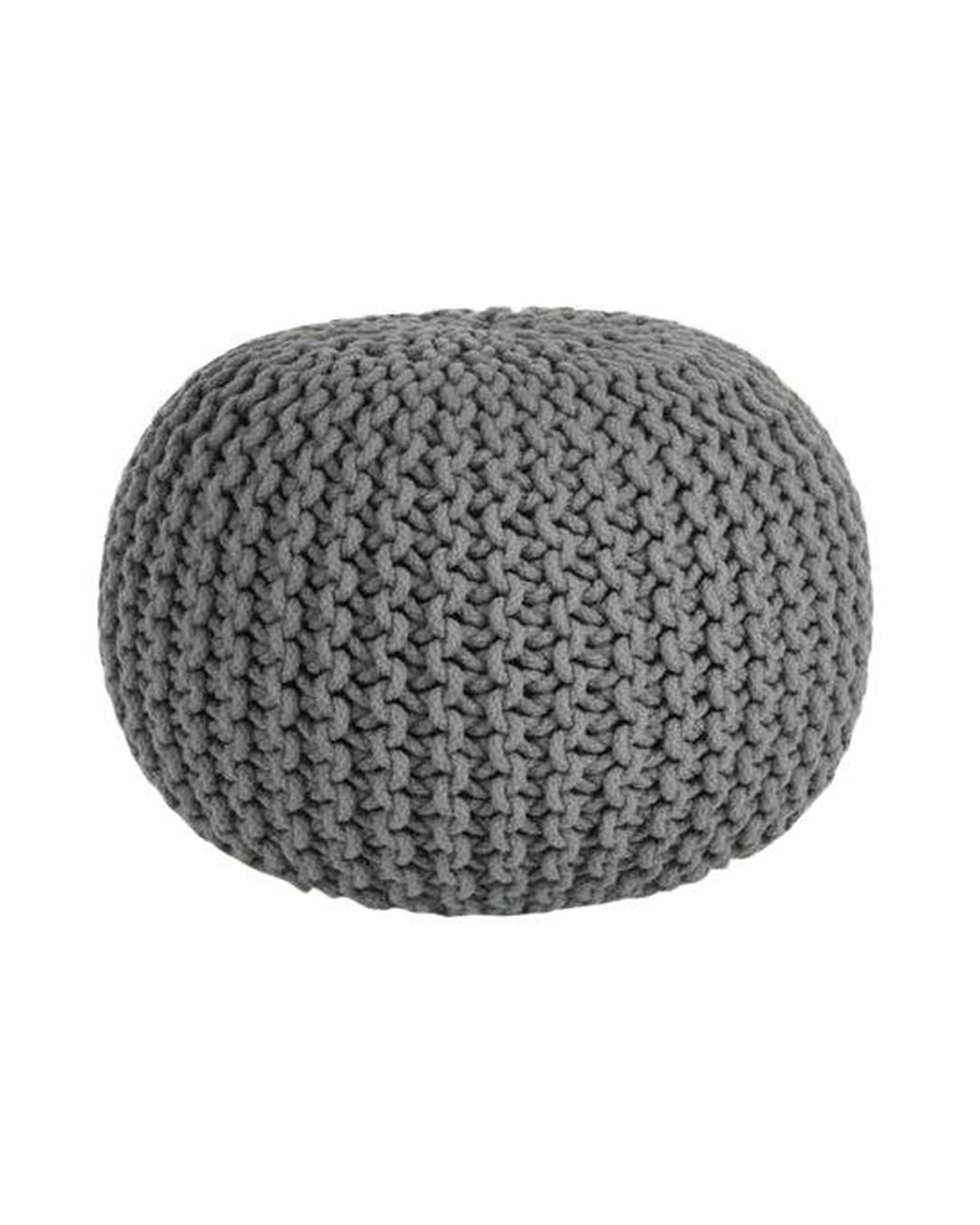 1 La Grace Home Braided Ottoman Pouffe - Grey, 1 of 1