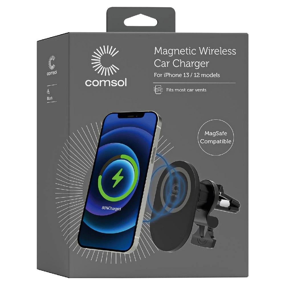 4 Comsol Magnetic Wireless Vent Car Charger iPhone 12, 4 of 5