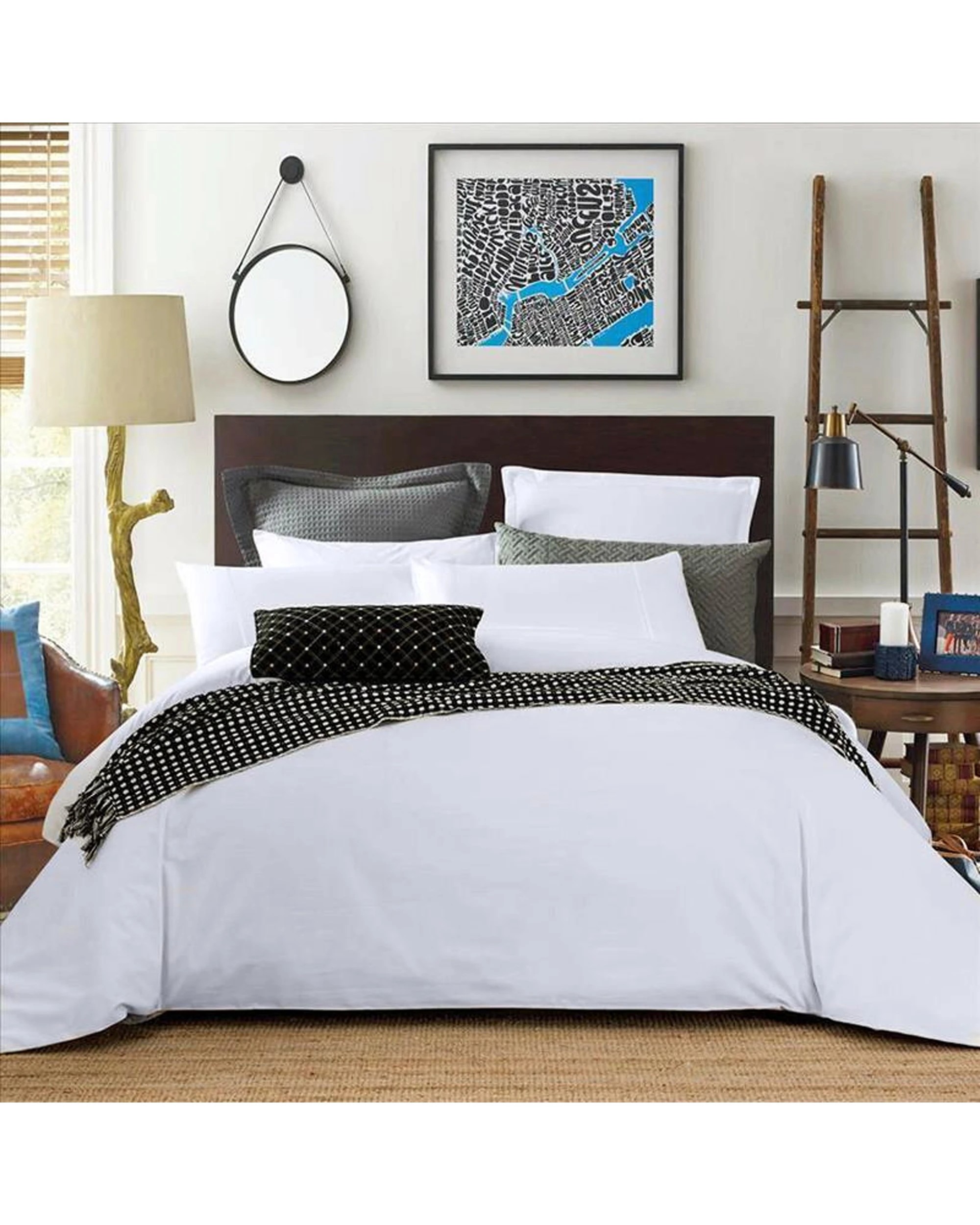 1 Cotton More Bamboo Cotton 650TC Sateen Doona Quilt Cover Set King - White, 1 of 4