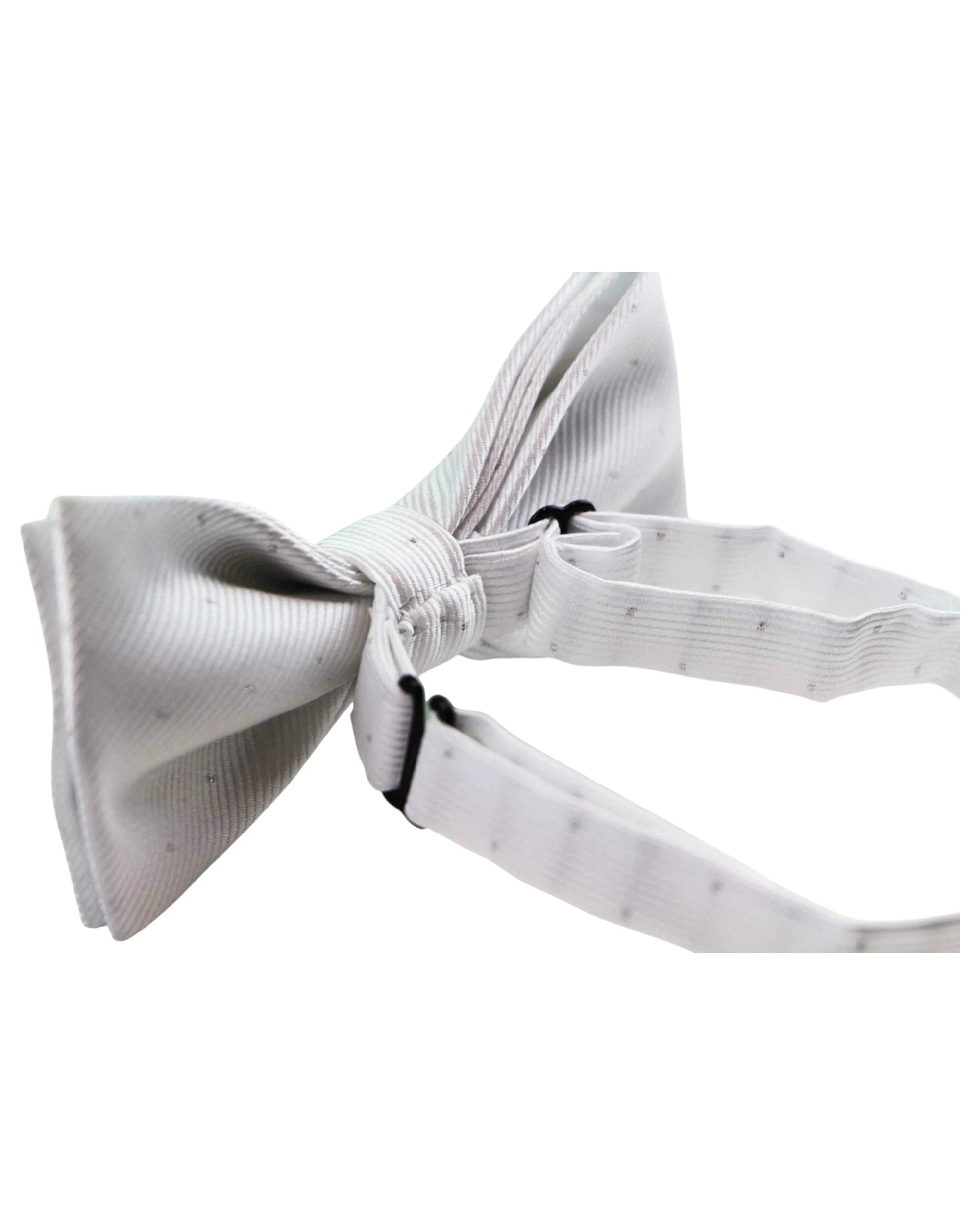 2 Zasel Mens White With Silver Stars Matching Bow Tie & Pocket Square Set - White, 2 of 4