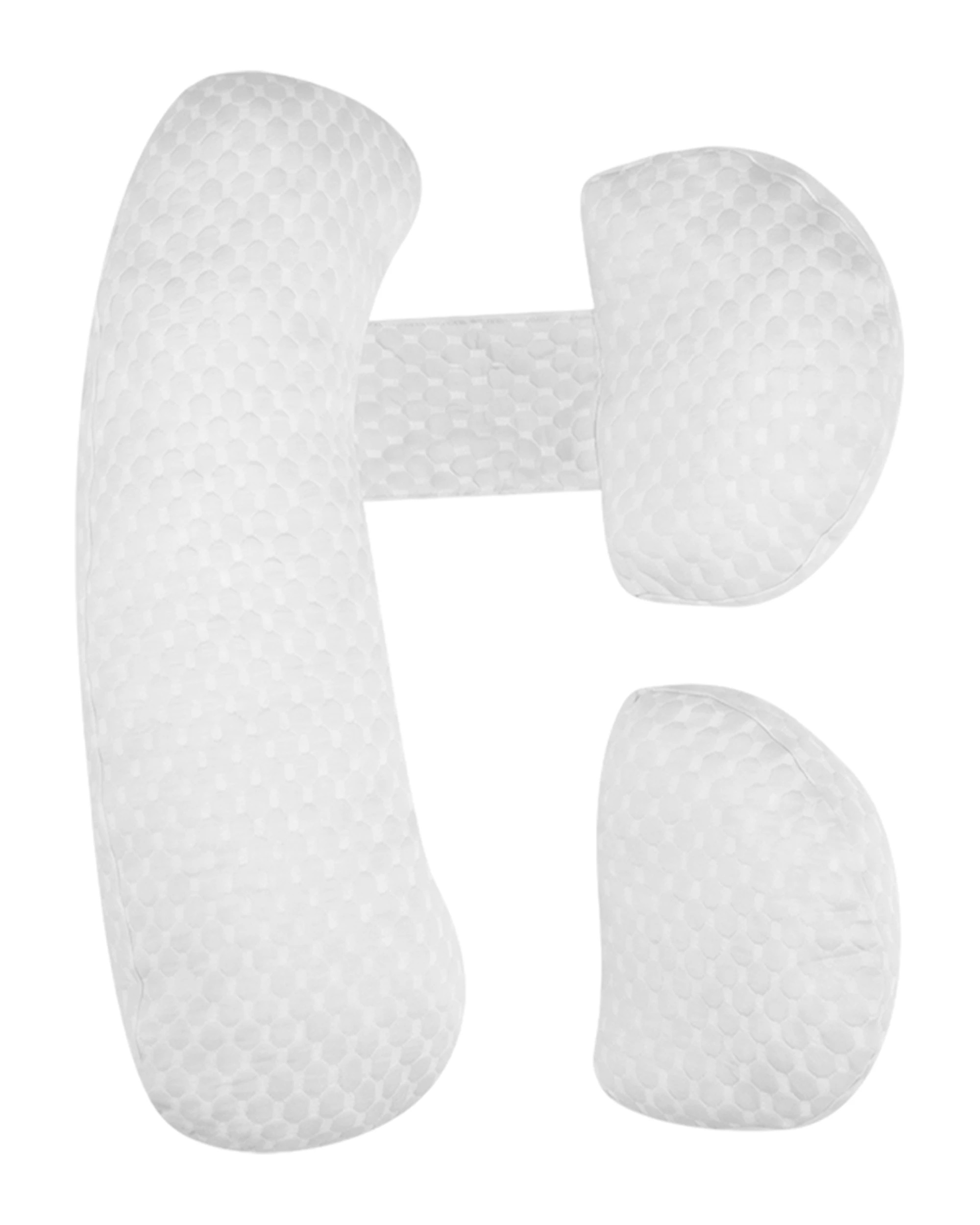 1 Playpals 3-Piece Adjustable Pregnancy Pillow H L V Shaped Body Pillow White, 1 of 6