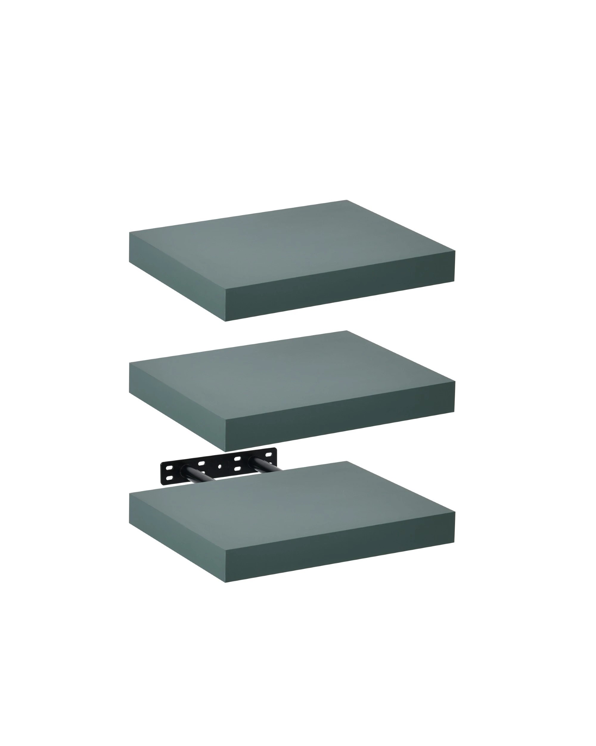 3 Takara Seiso Floating Wall Shelves Display Rack (Set of 3) Small 30cm - Green, 3 of 8