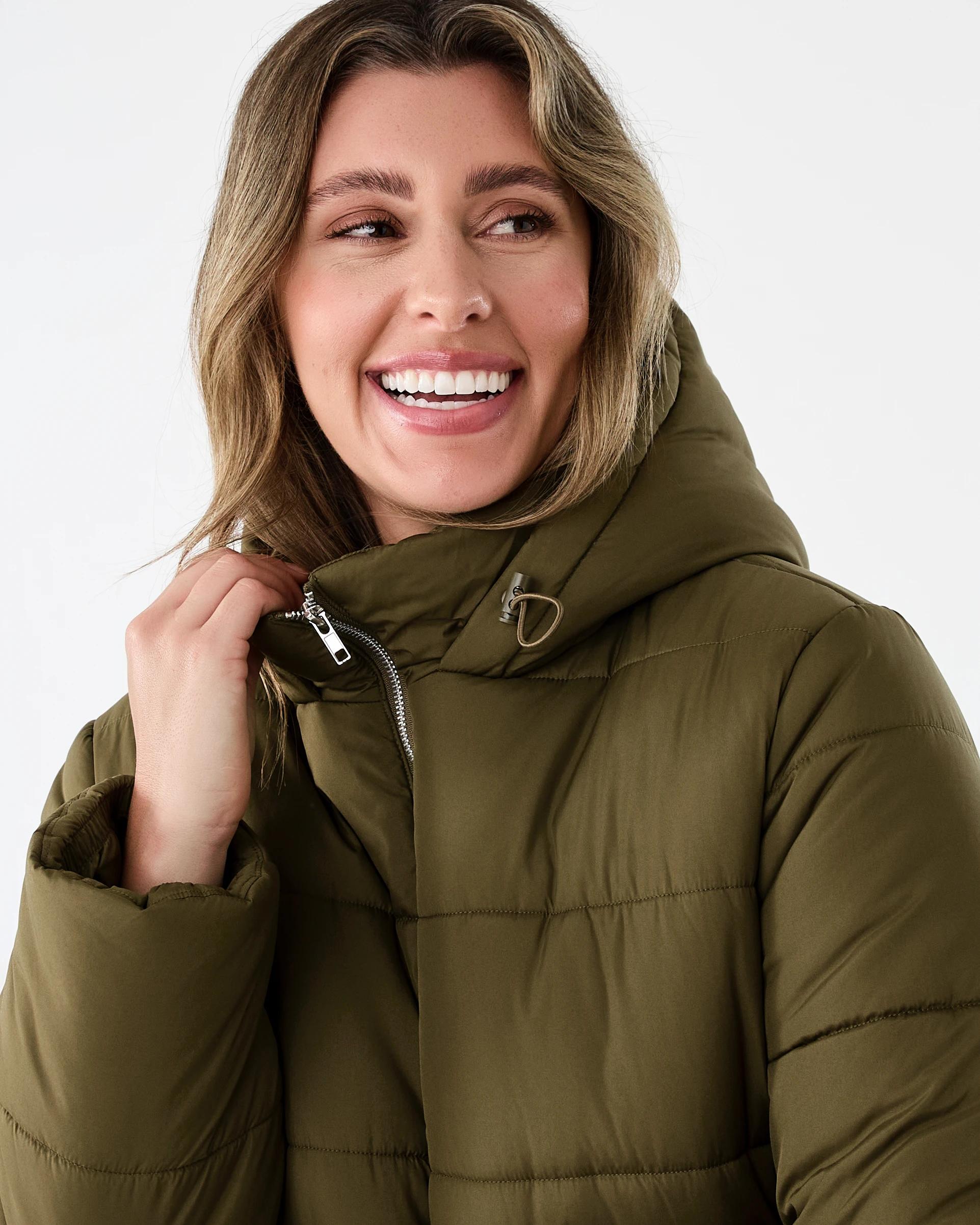 5 Mid Length Puffer Jacket Deep Olive, 5 of 7