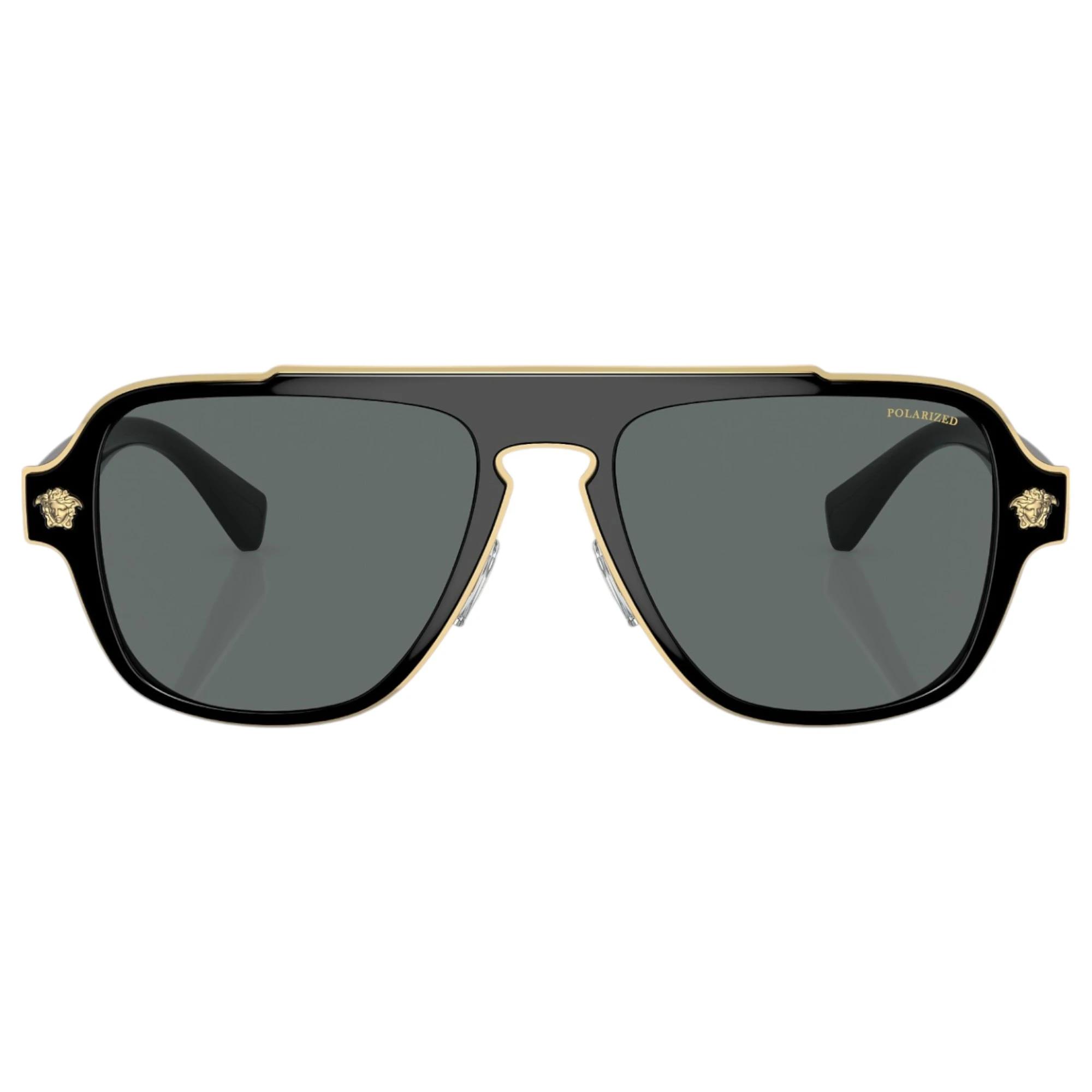 2 Versace Mens Sunglasses Ve2199 Black/ Dark Grey Polar Polarised Sunnies BLACK/DARK GREY, 2 of 5