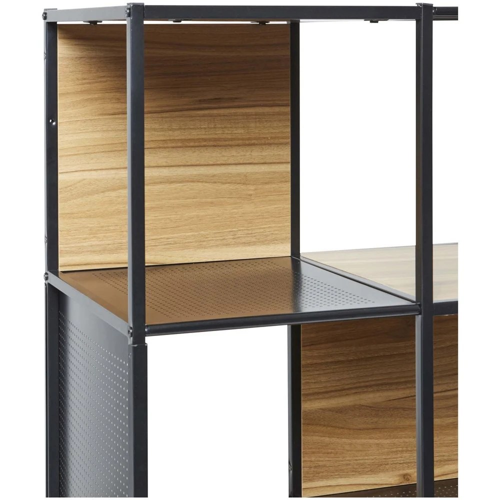 3 Stockholm 8 Cube Bookcase Oak and Black Shelves Home Office Storage, 3 of 5