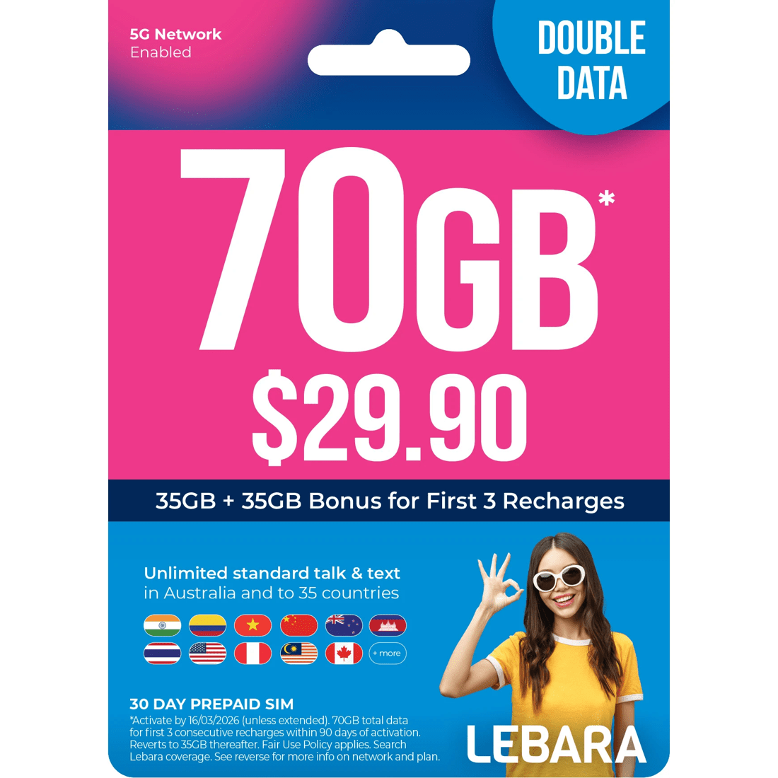 2 Lebara $29.90 Medium 30 Day Starter Pack, 2 of 2