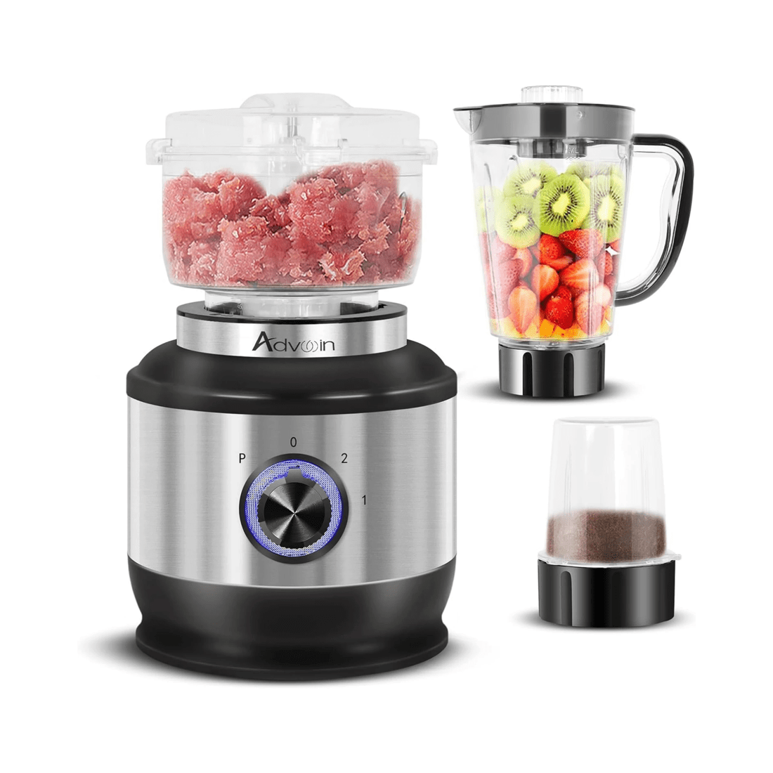 1 Advwin Multi Blender, 4 In 1 Food Processor, 1000w Kitchen Electric Food Chopper, Juicer Meat Mixer Grinder, 1 of 6