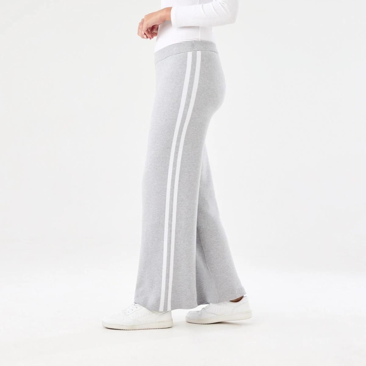 2 True Knit Side Stripe Pants Slvr Marle, 2 of 5