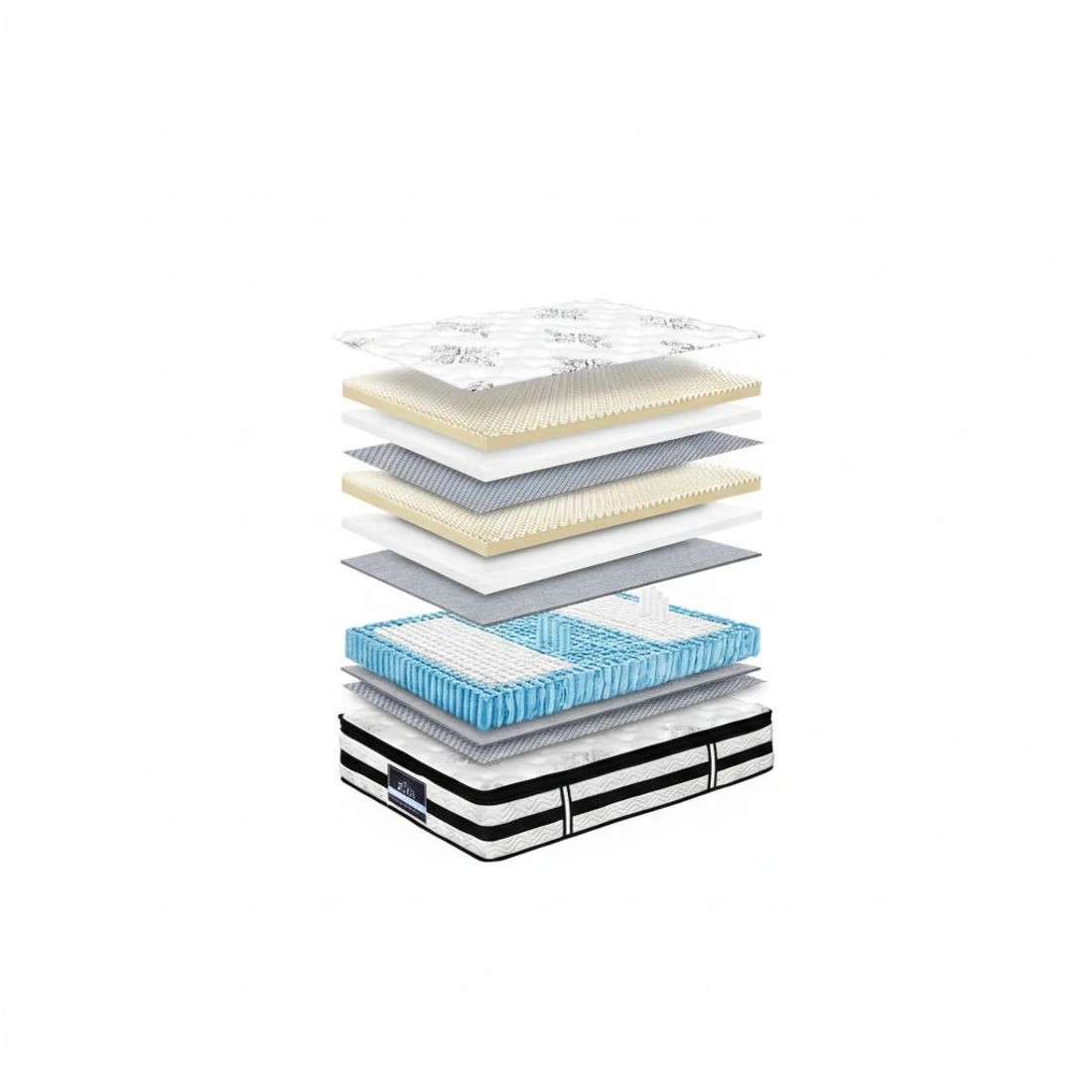 4 Giselle Bedding 34cm Mattress Euro Top Pocket Spring Super King - King Bed - Multi, 4 of 6