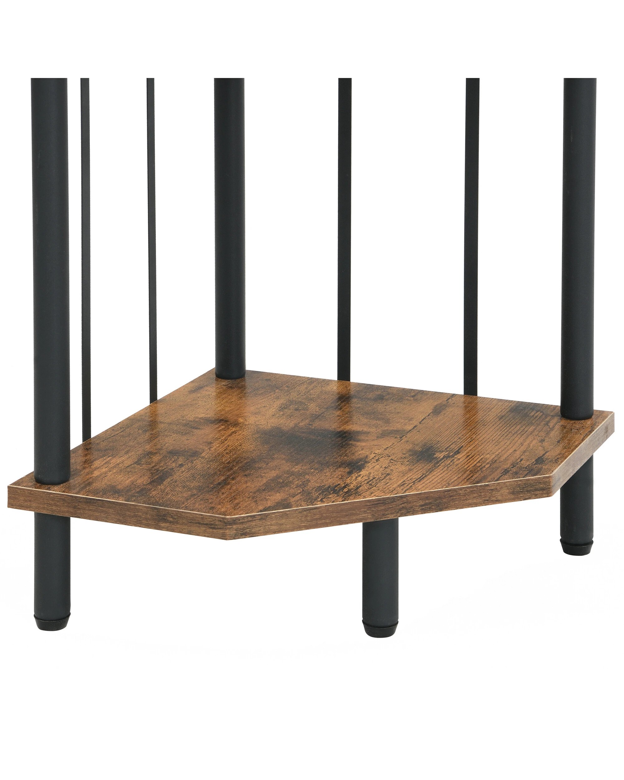 5 IHOMDEC 5 Tier Pentagon MDF Corner Display Shelves Rust Dark Brown - Brown, 5 of 9