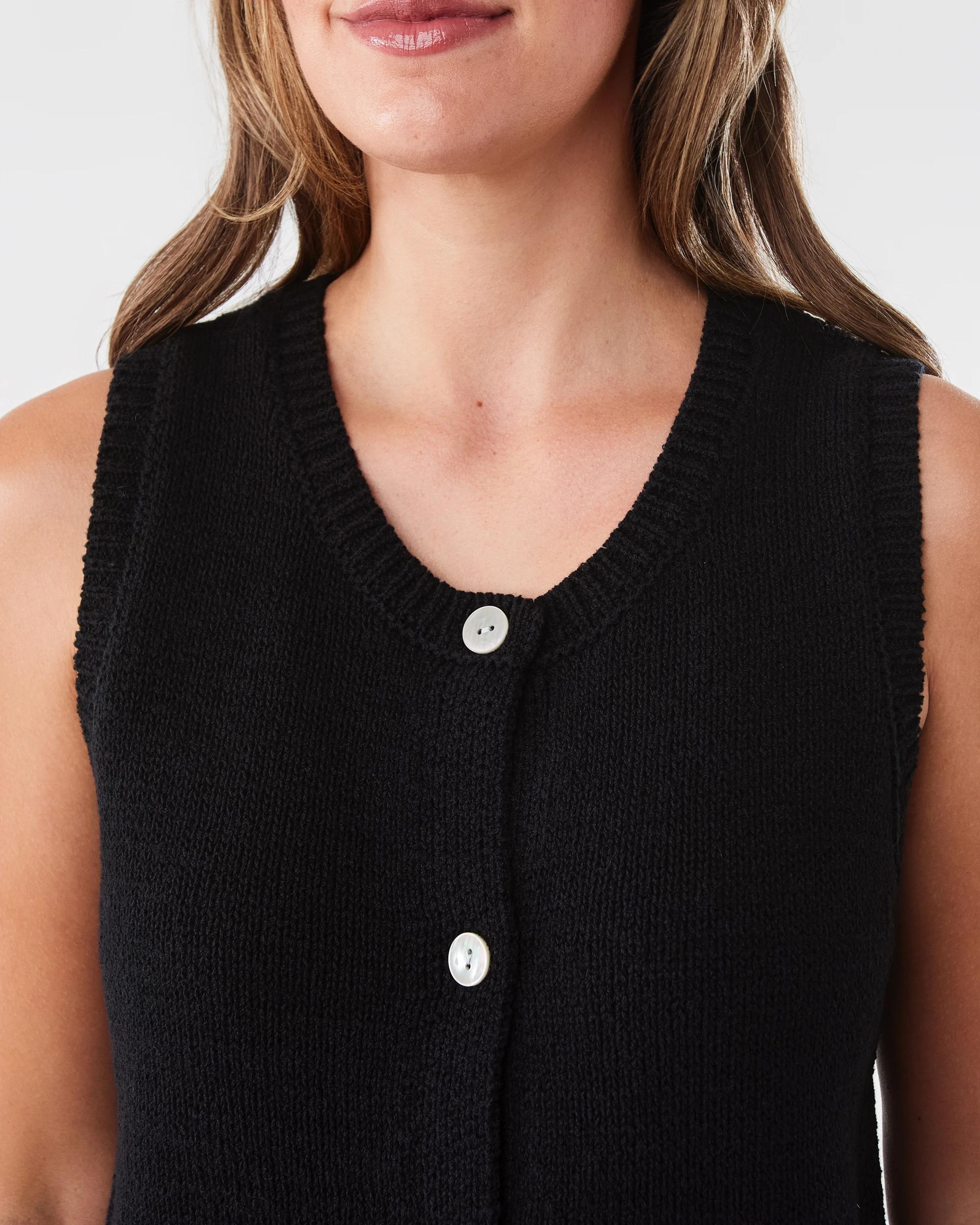 5 Button Up Vest Black, 5 of 6