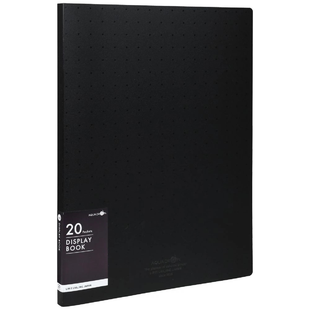 1 Aqua Drops A4 Display Book 20 Pocket Fixed Black, 1 of 5