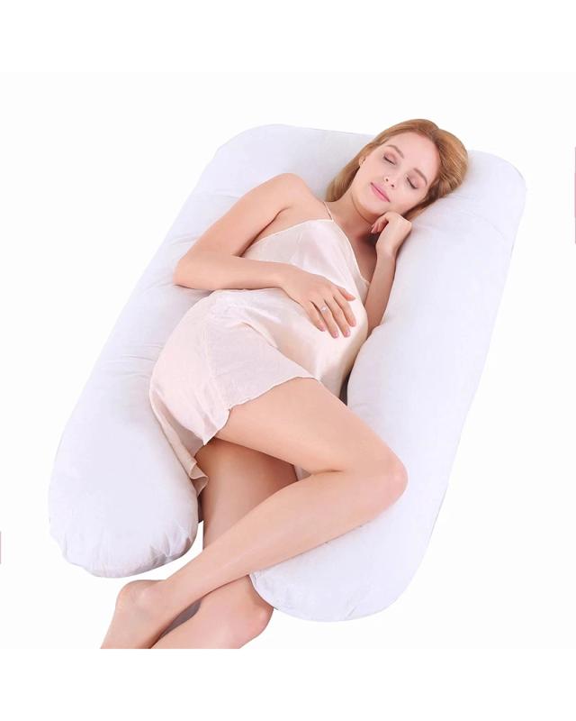 Linen Home Maternity Pregnancy Body Support Pillow U-Shape Nursing Cushion (80x140cm) in W