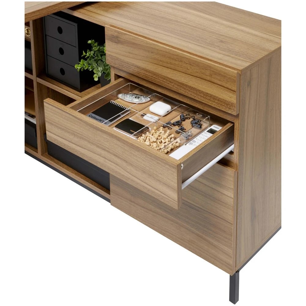 7 Stockholm 1200 x 1200mm Workstation Walnut Black Desks, Tables and Workstations, 7 of 10